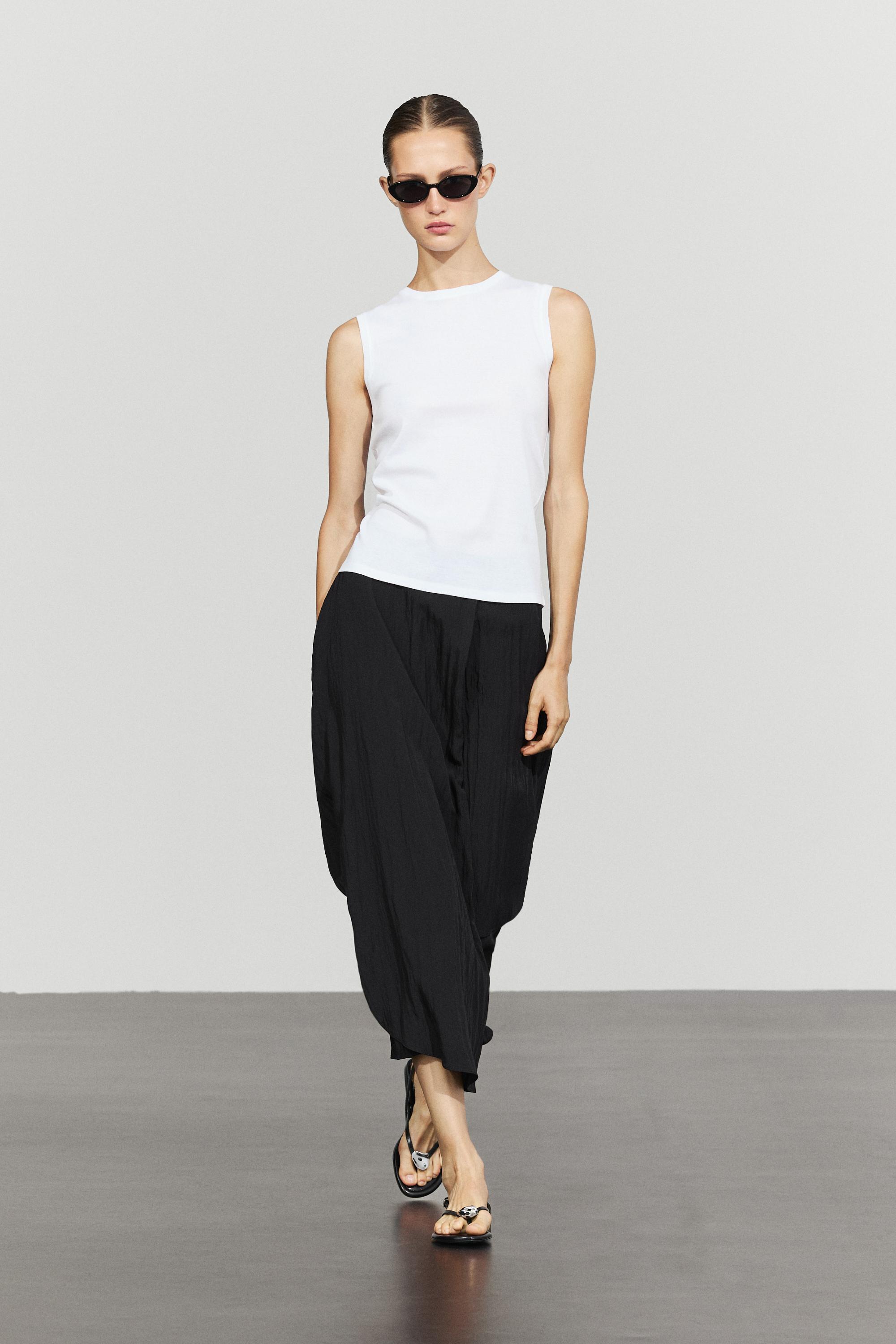 Flowing asymmetrical panel midi skirt