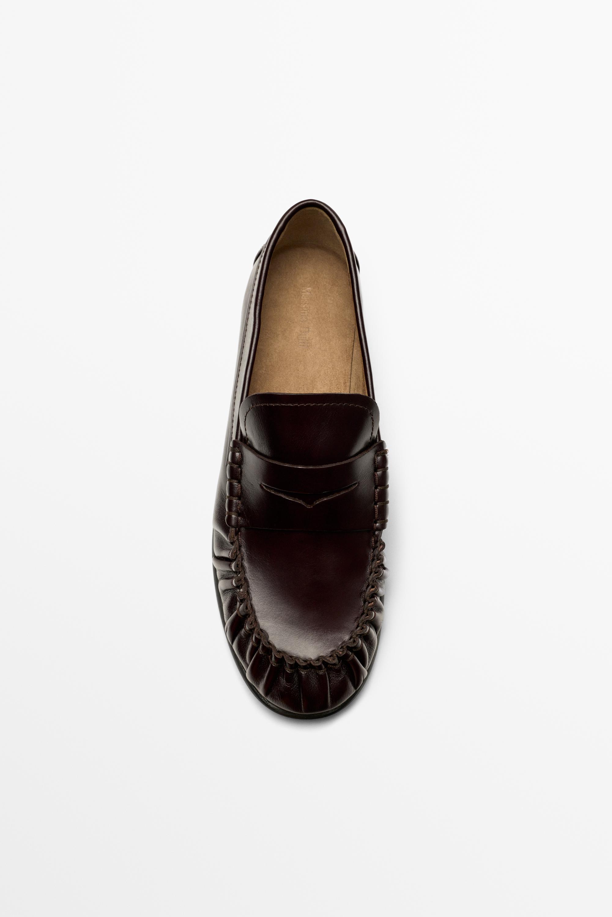 Shirred Leather Loafer