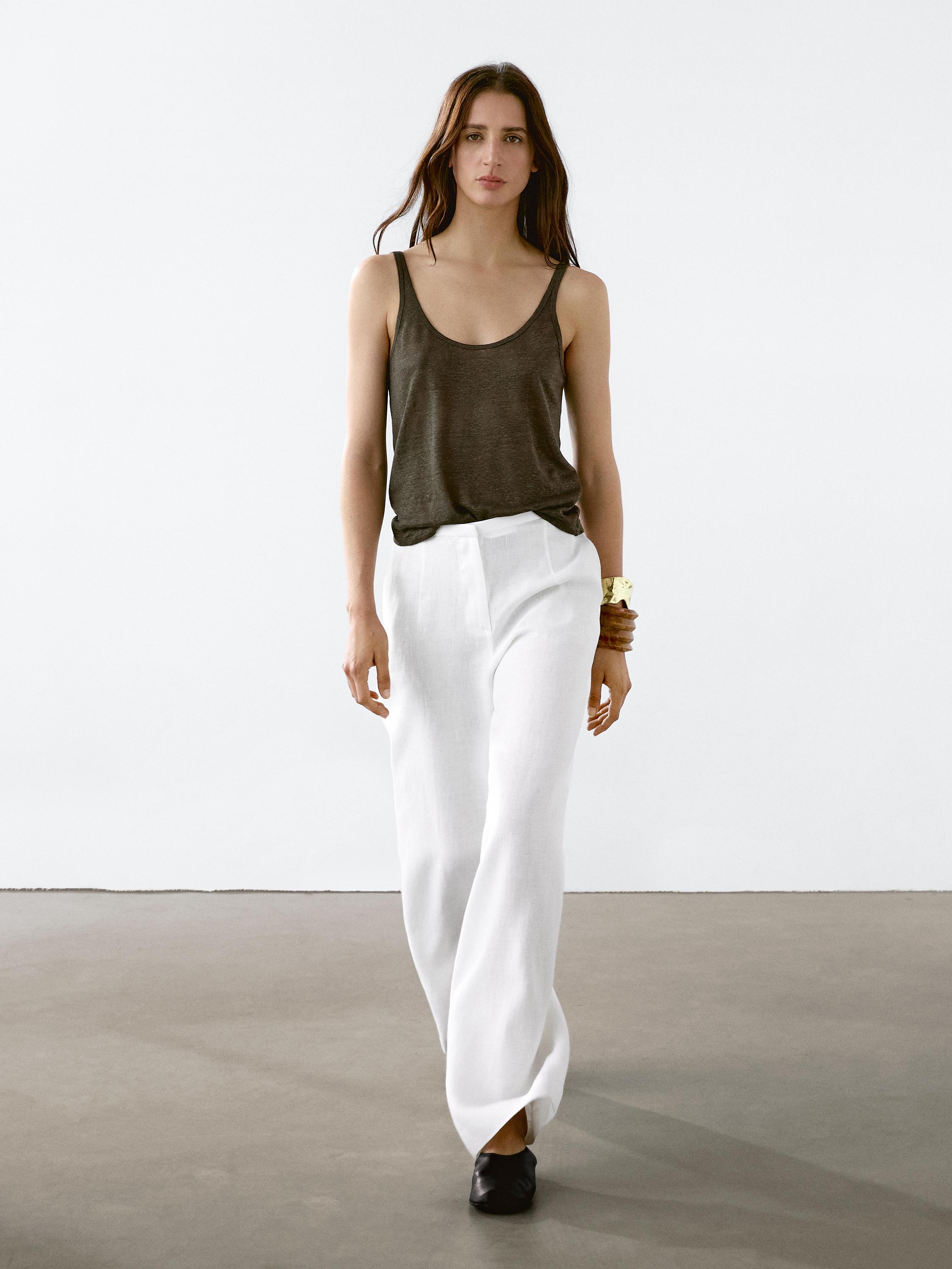 100% linen strappy top