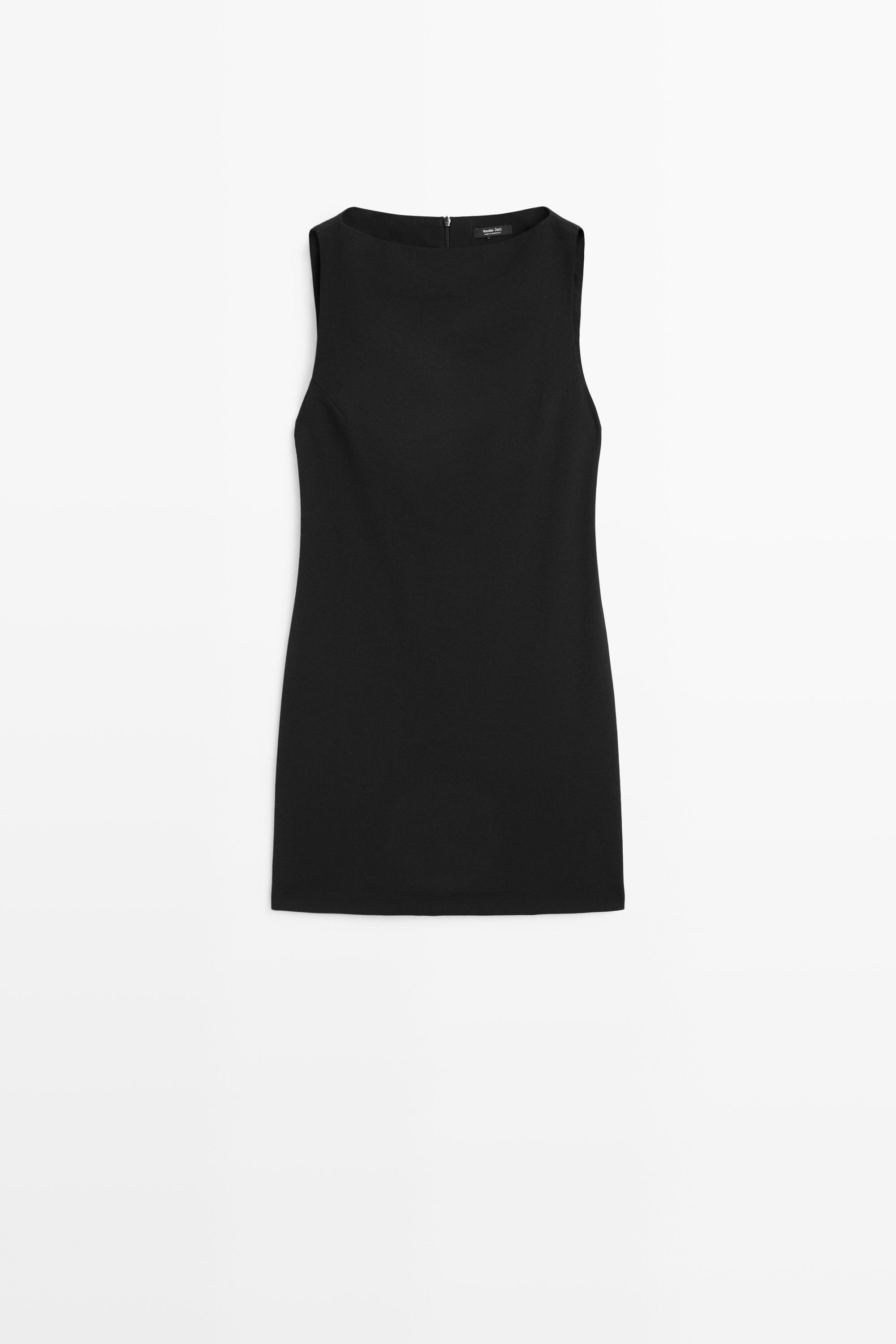 Boat neck mini dress