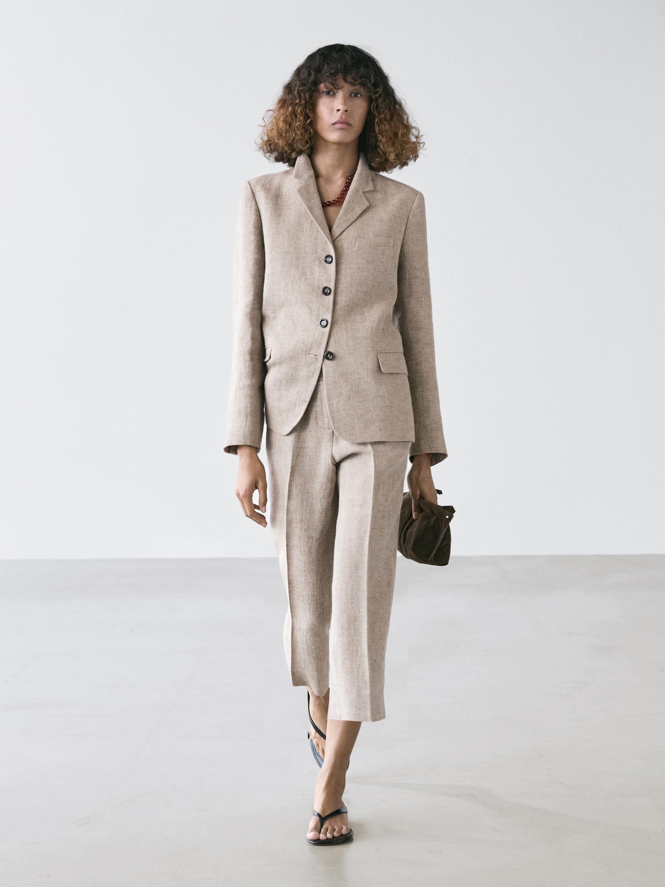 Linen melange capris