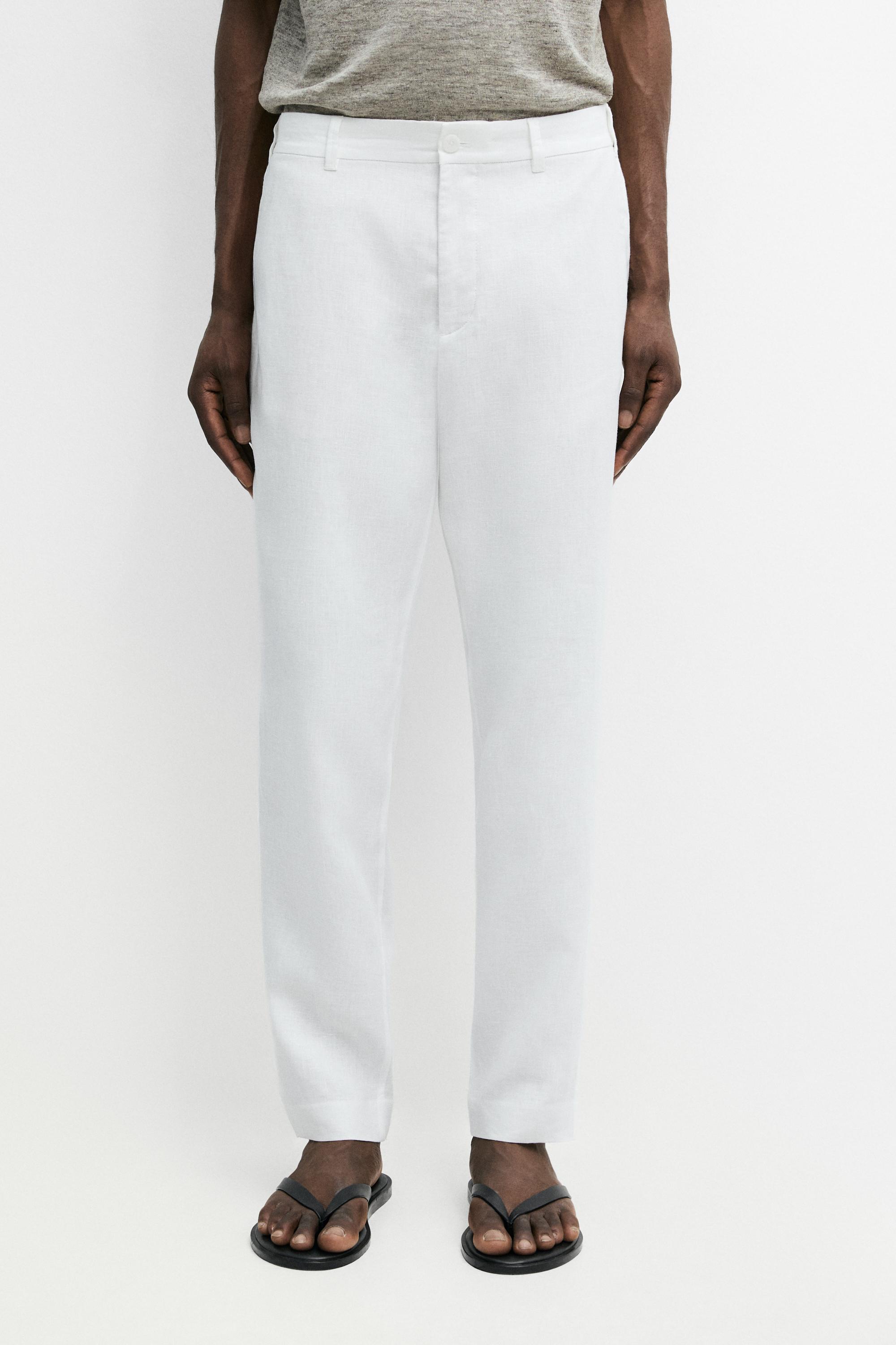 Tapered fit linen pants