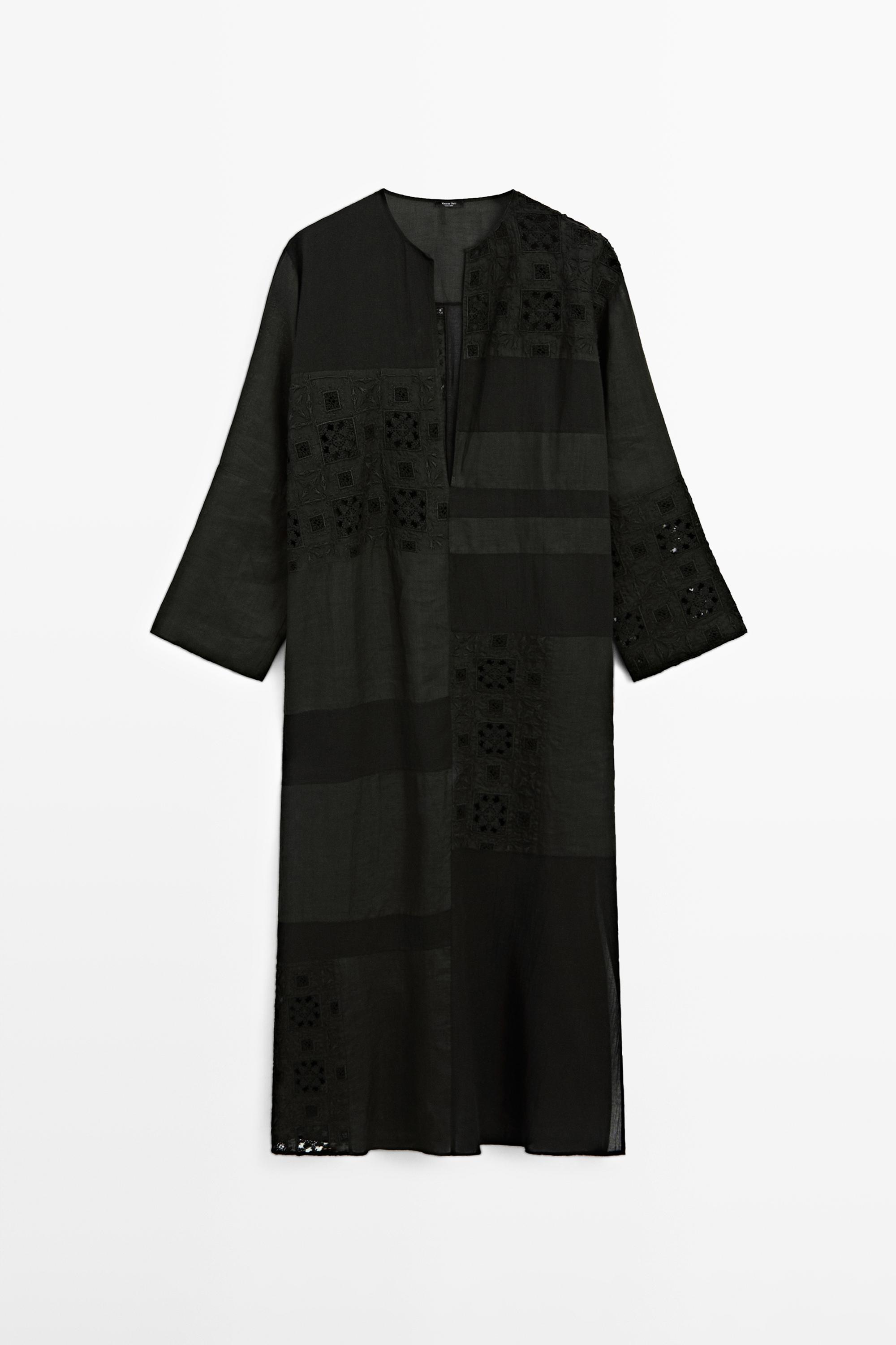 100% Ramie embroidered detail dress