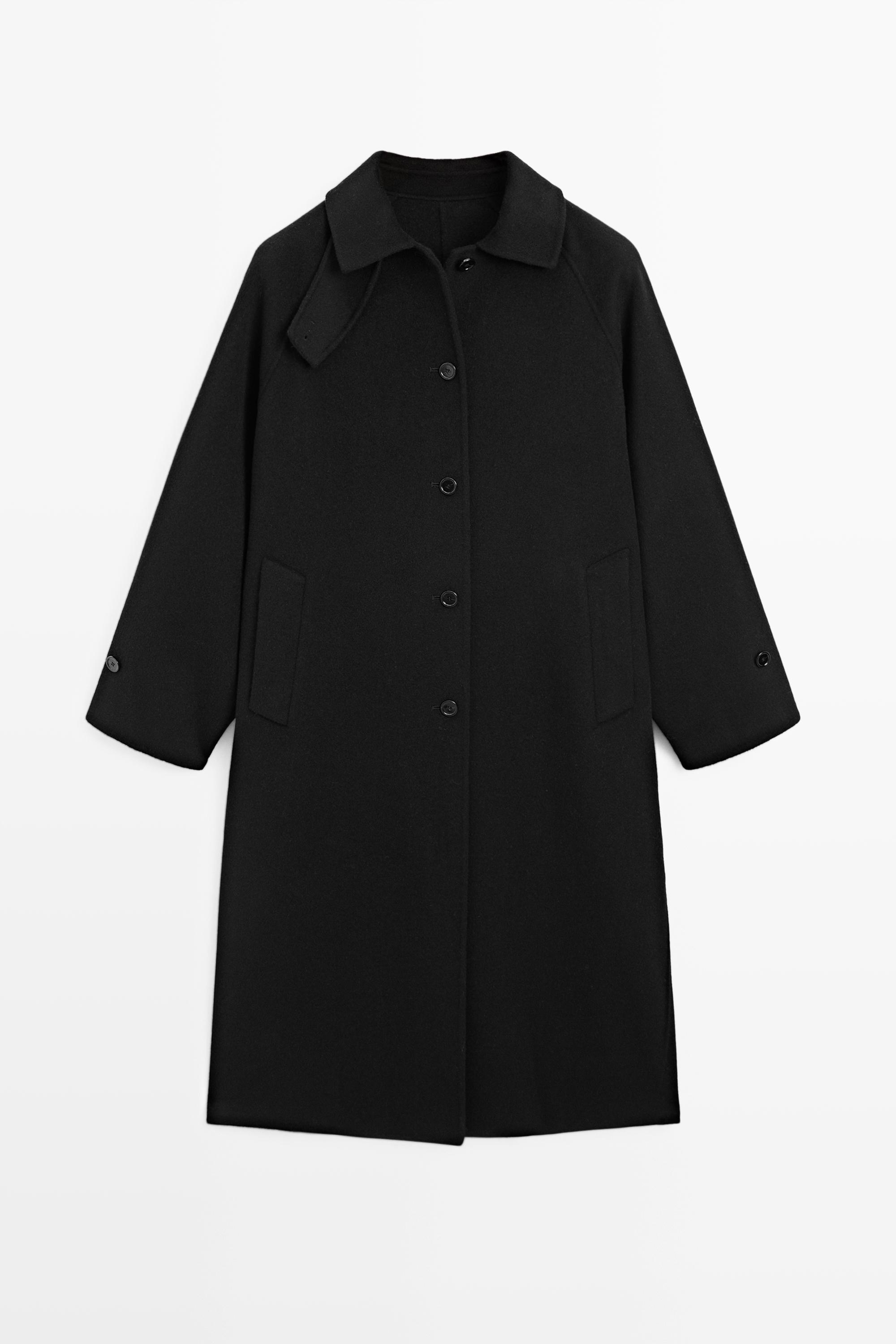 Long oversized wool and cashmere blend coat