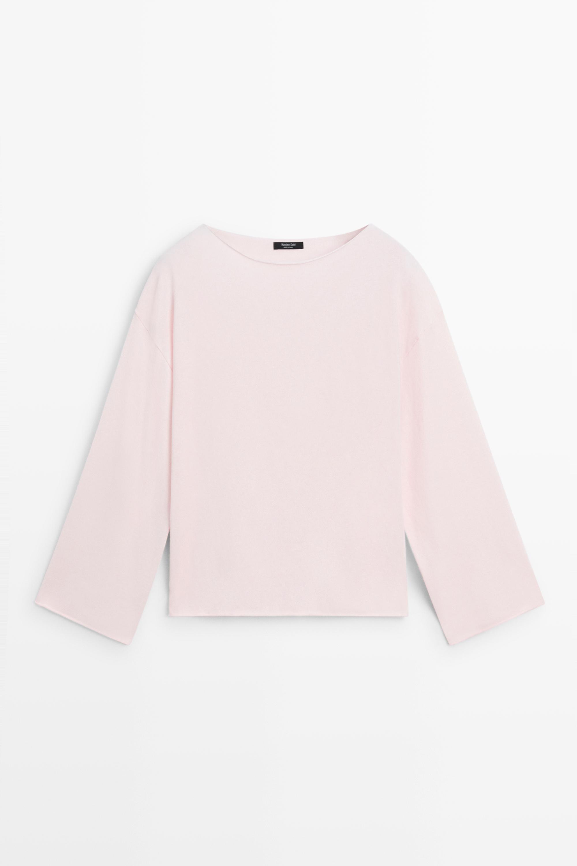 Cotton blend knit cape sweater