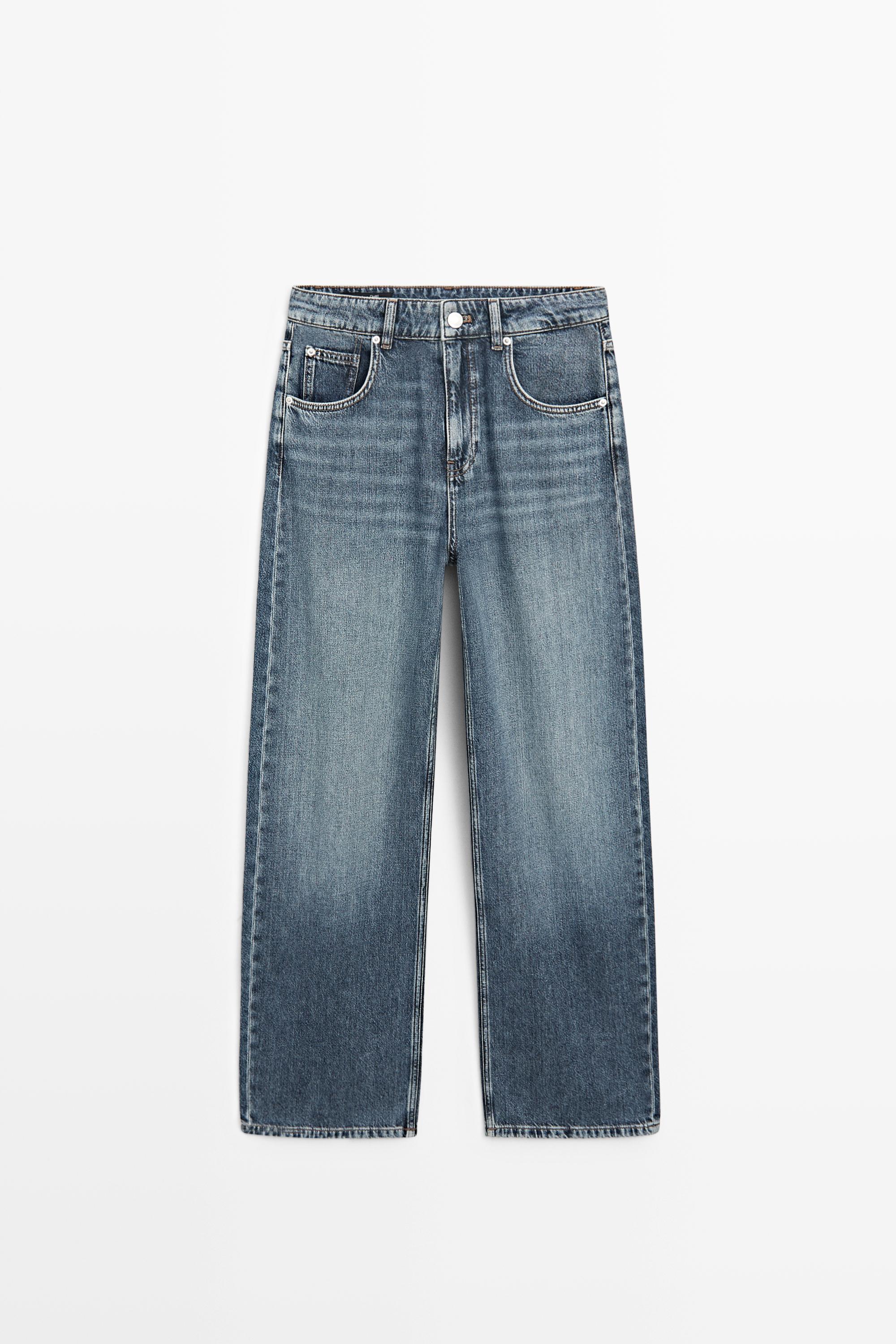 Mid-waist barrel fit jeans