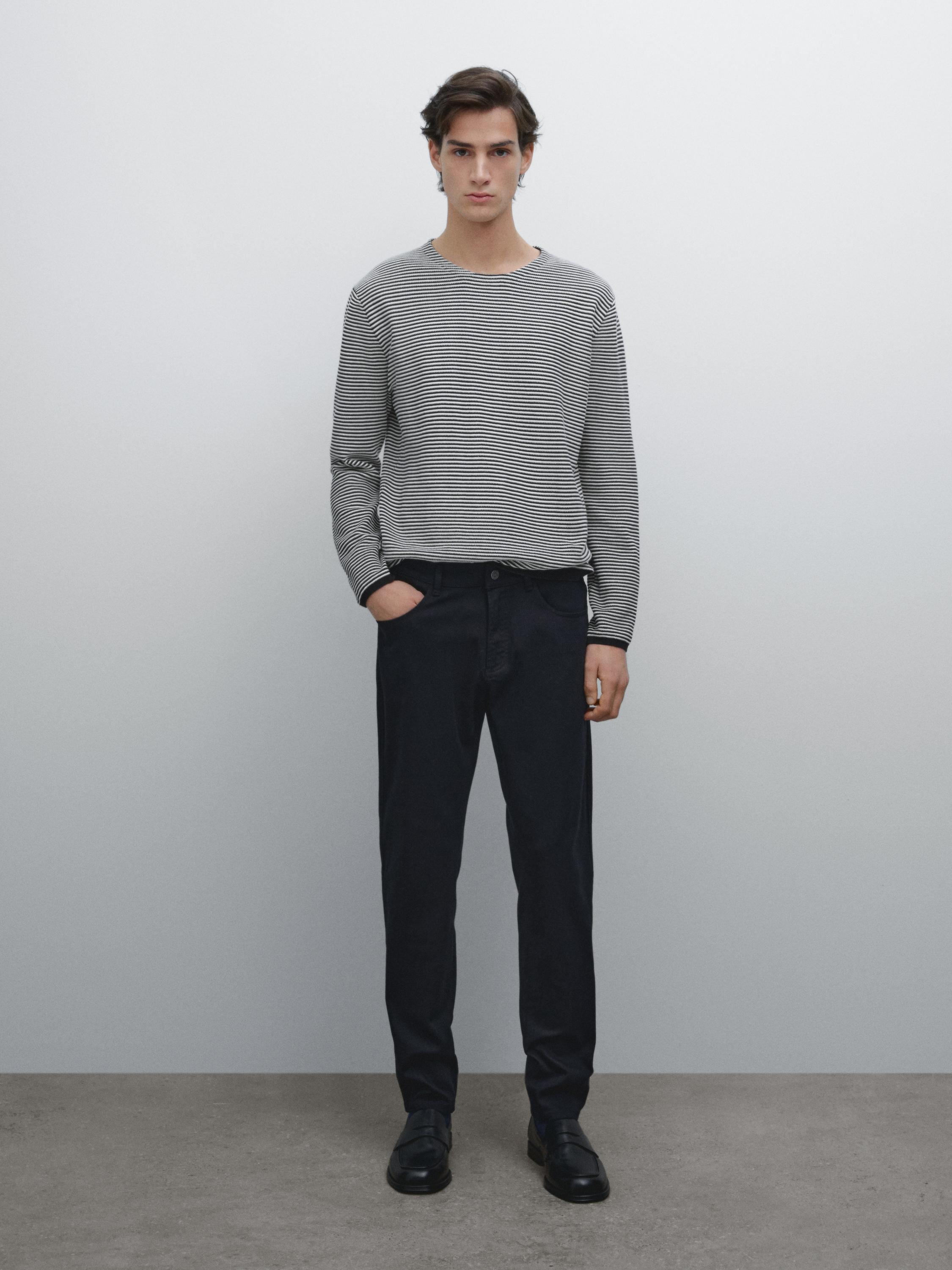 Slim fit 修身版棉混纺牛仔布长裤