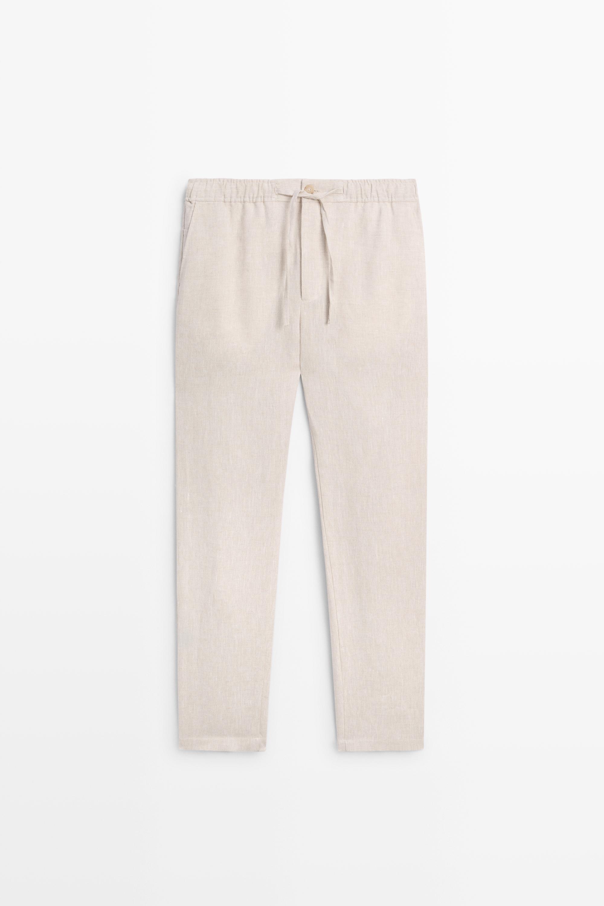 100% linen jogger fit pants