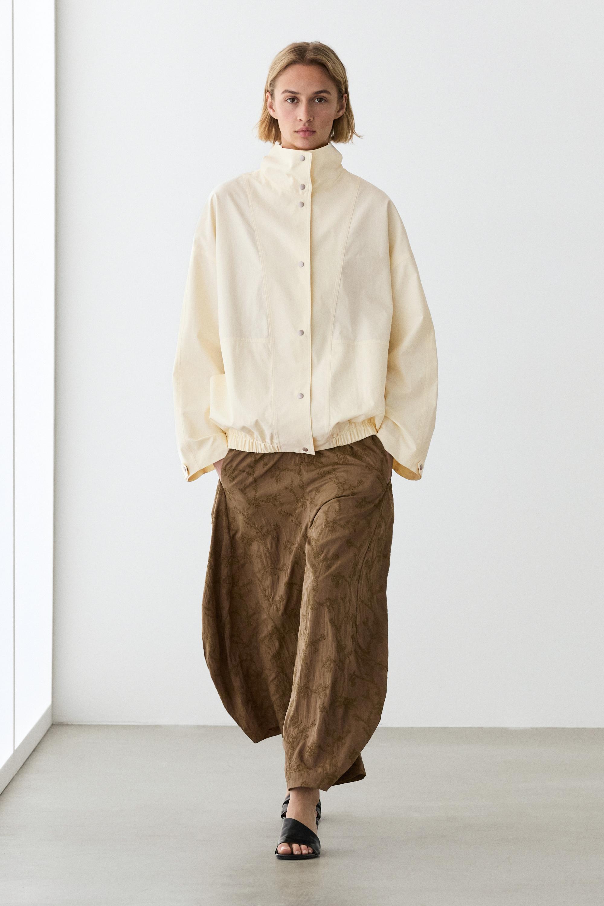Oversize bomber jacket with snap buttons