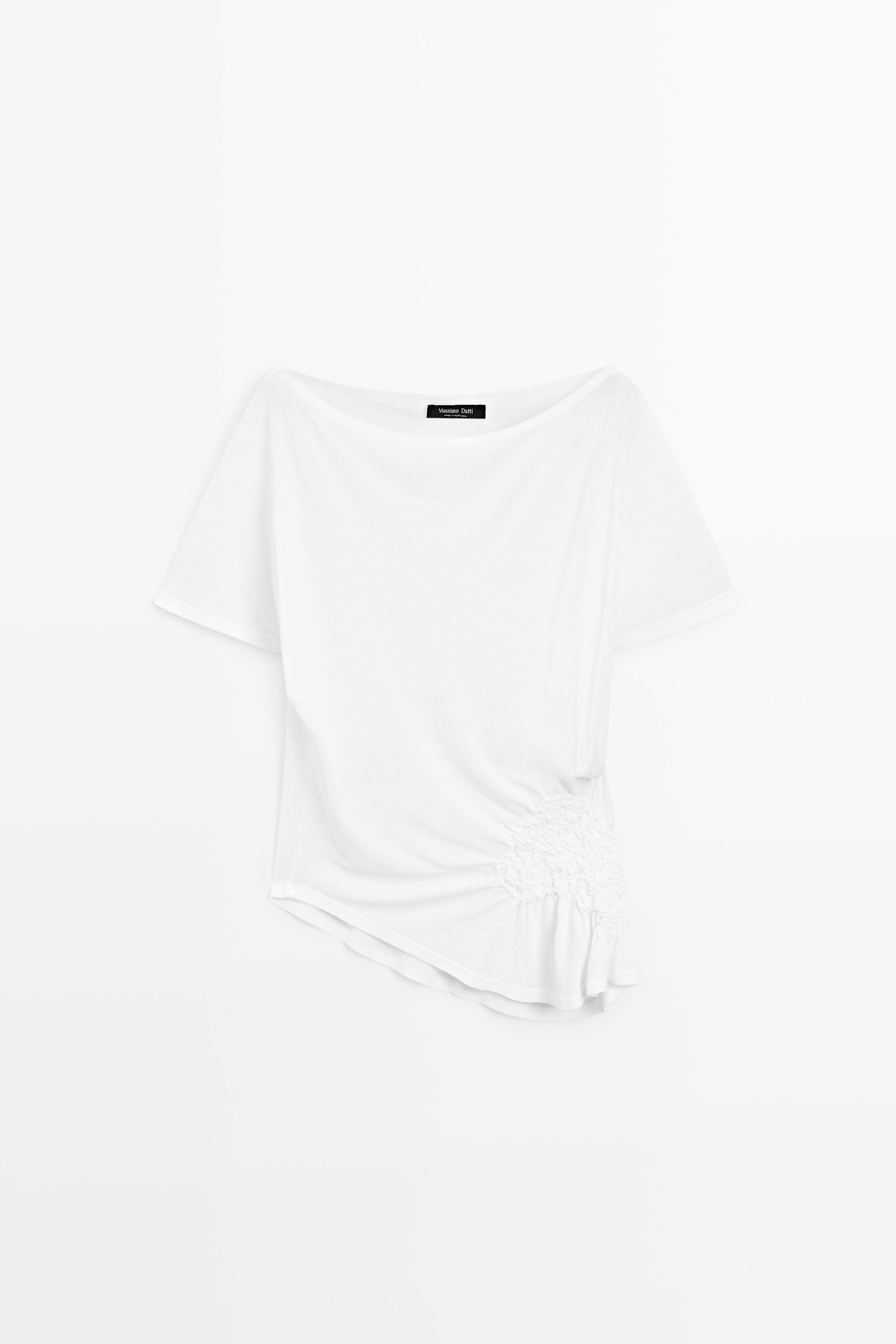 Asymmetric top with embroidered detail