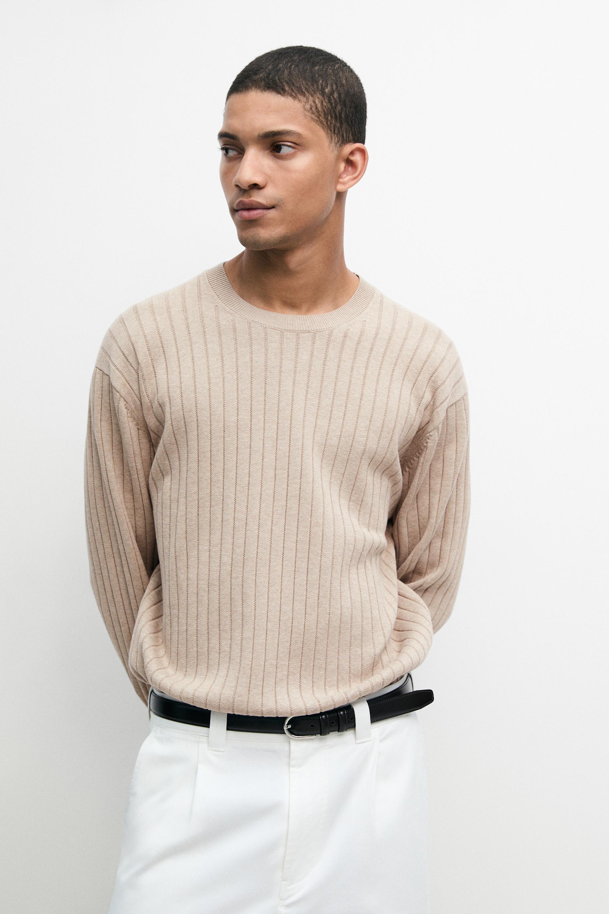 100% cotton ribbed knit sweater