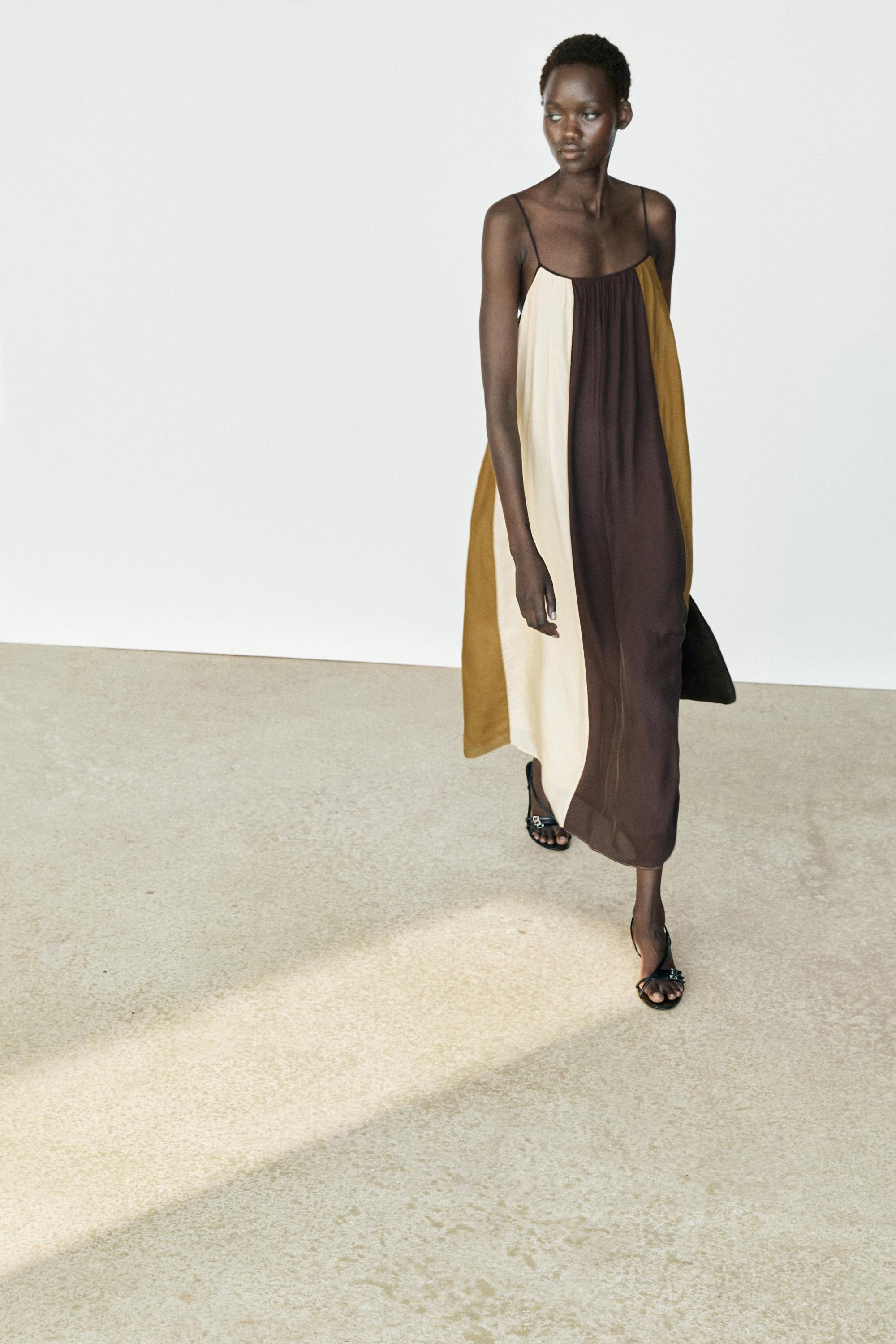 Flowing strappy midi dress