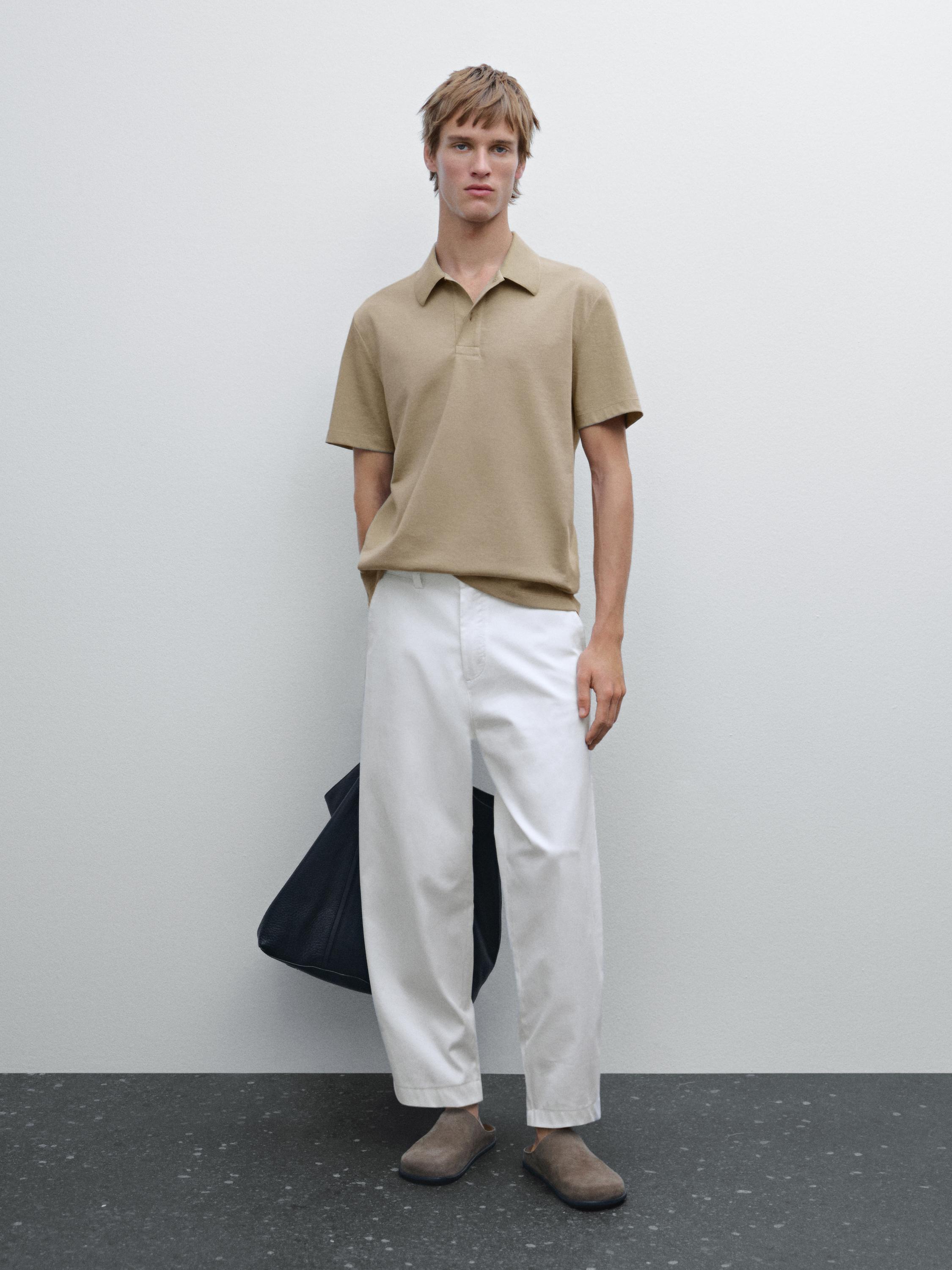 棉质混纺短袖 polo 衫