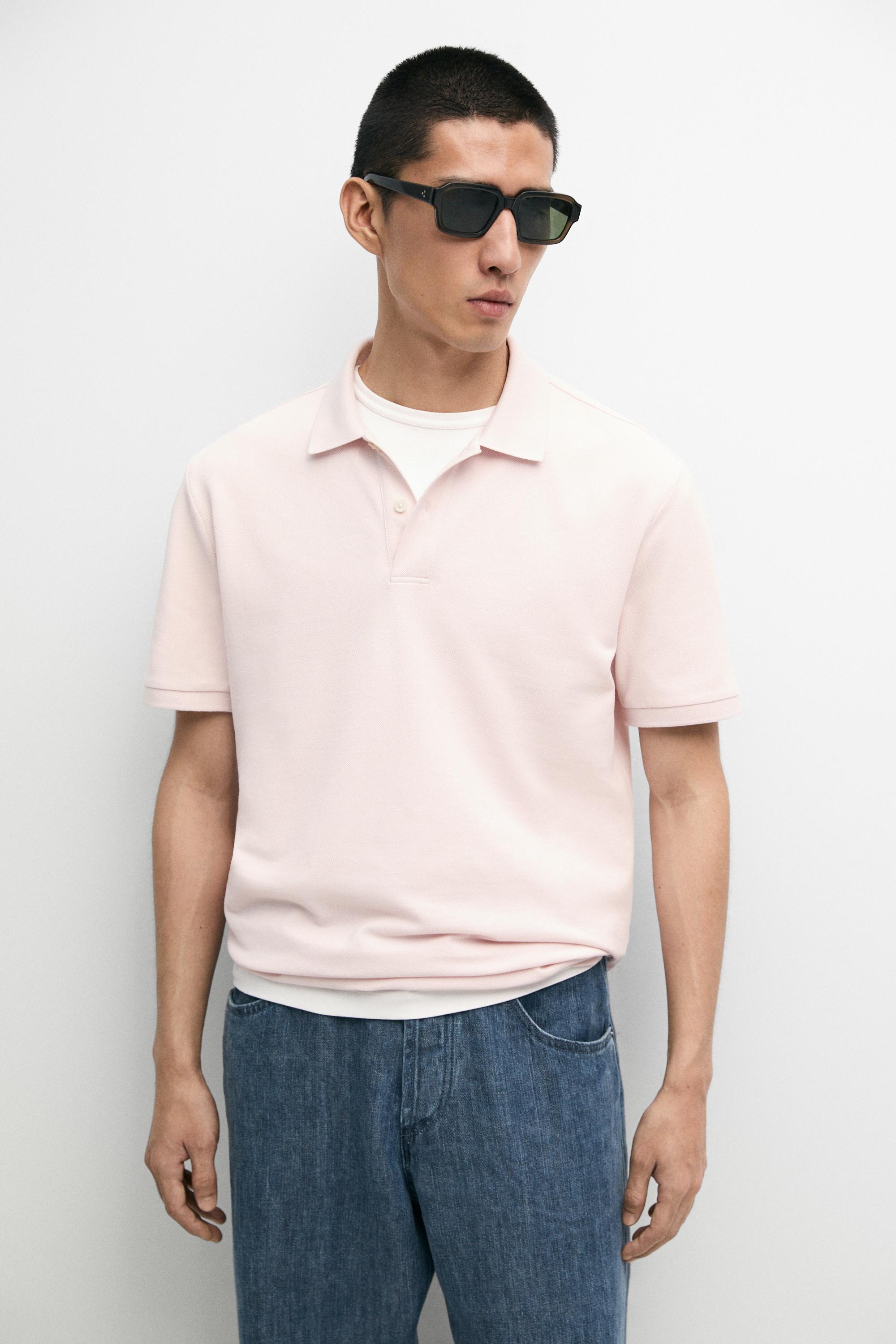 棉质微纹理网眼布 Polo 衫