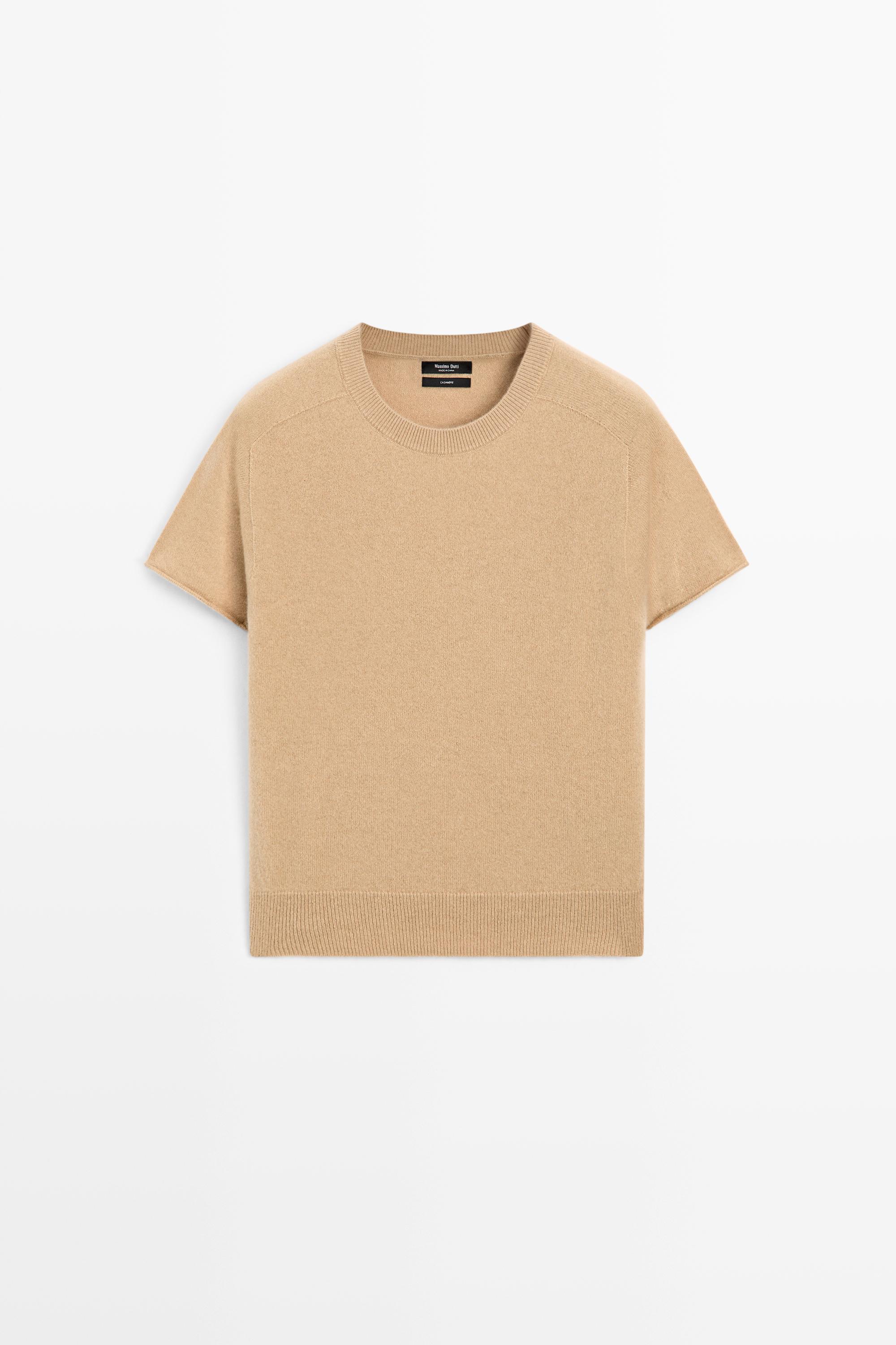 100% cashmere short sleeve knit sweater