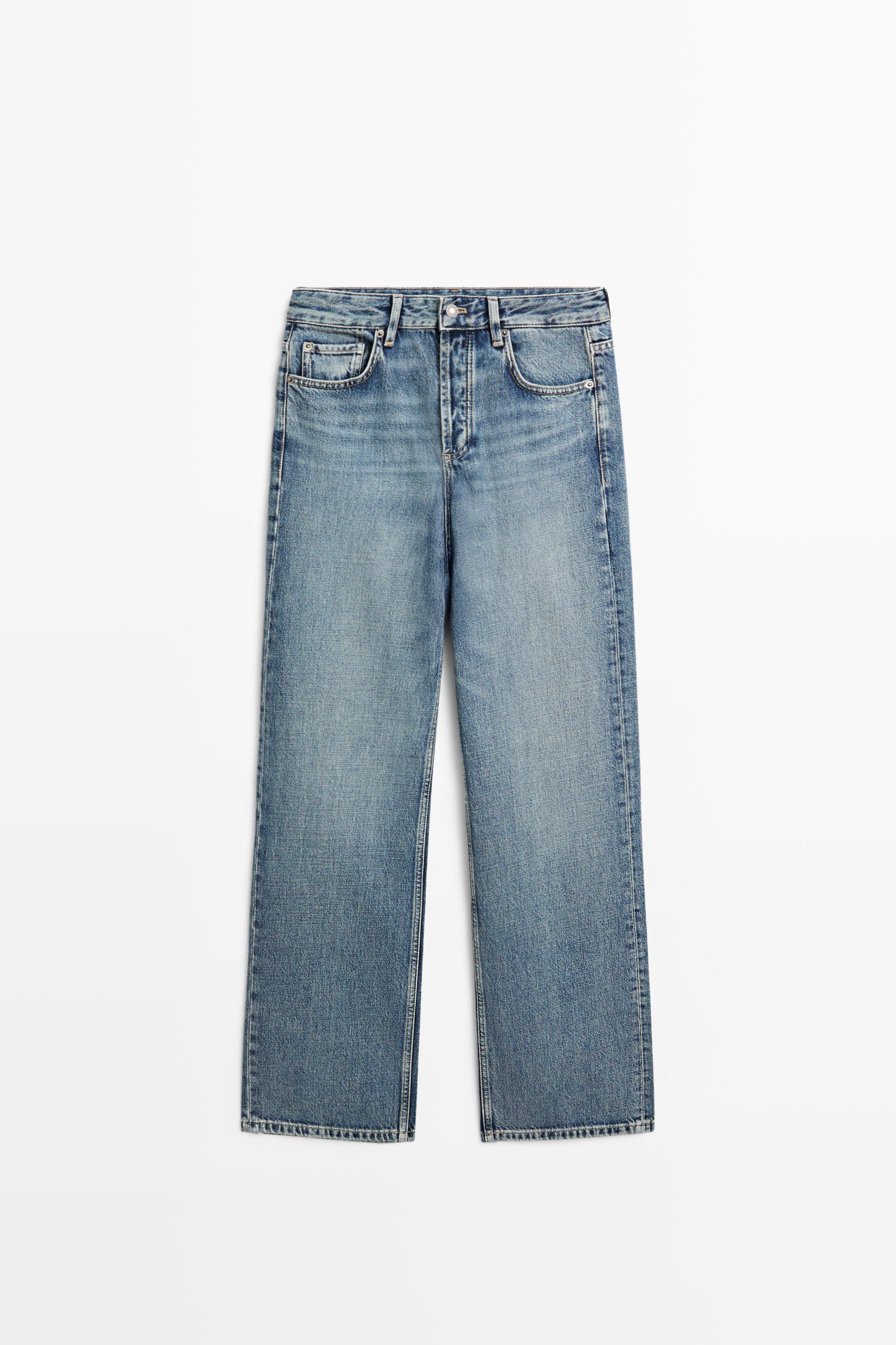 Mid-waist wide-leg jeans