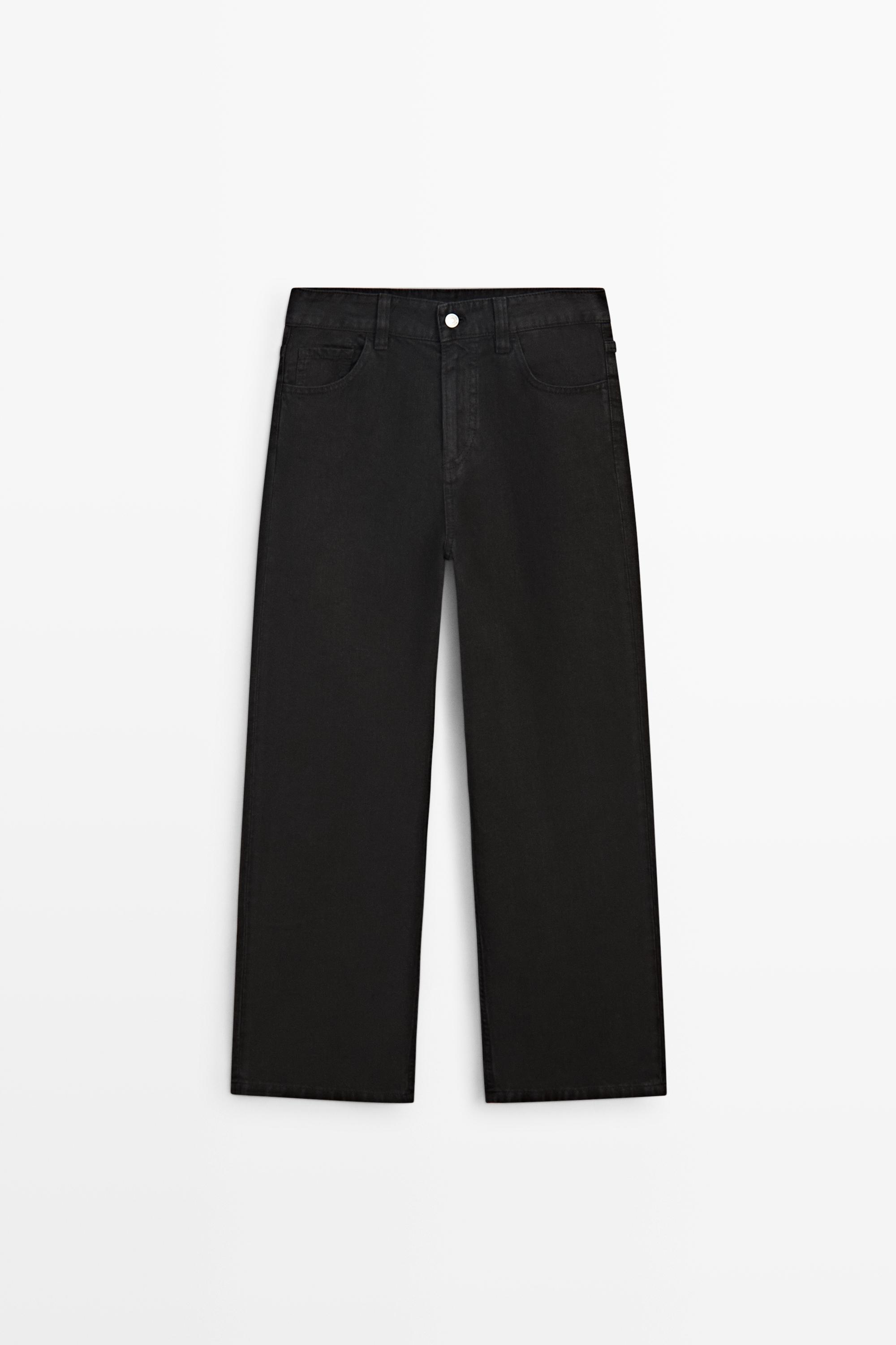 Low-rise cropped straight-leg jeans