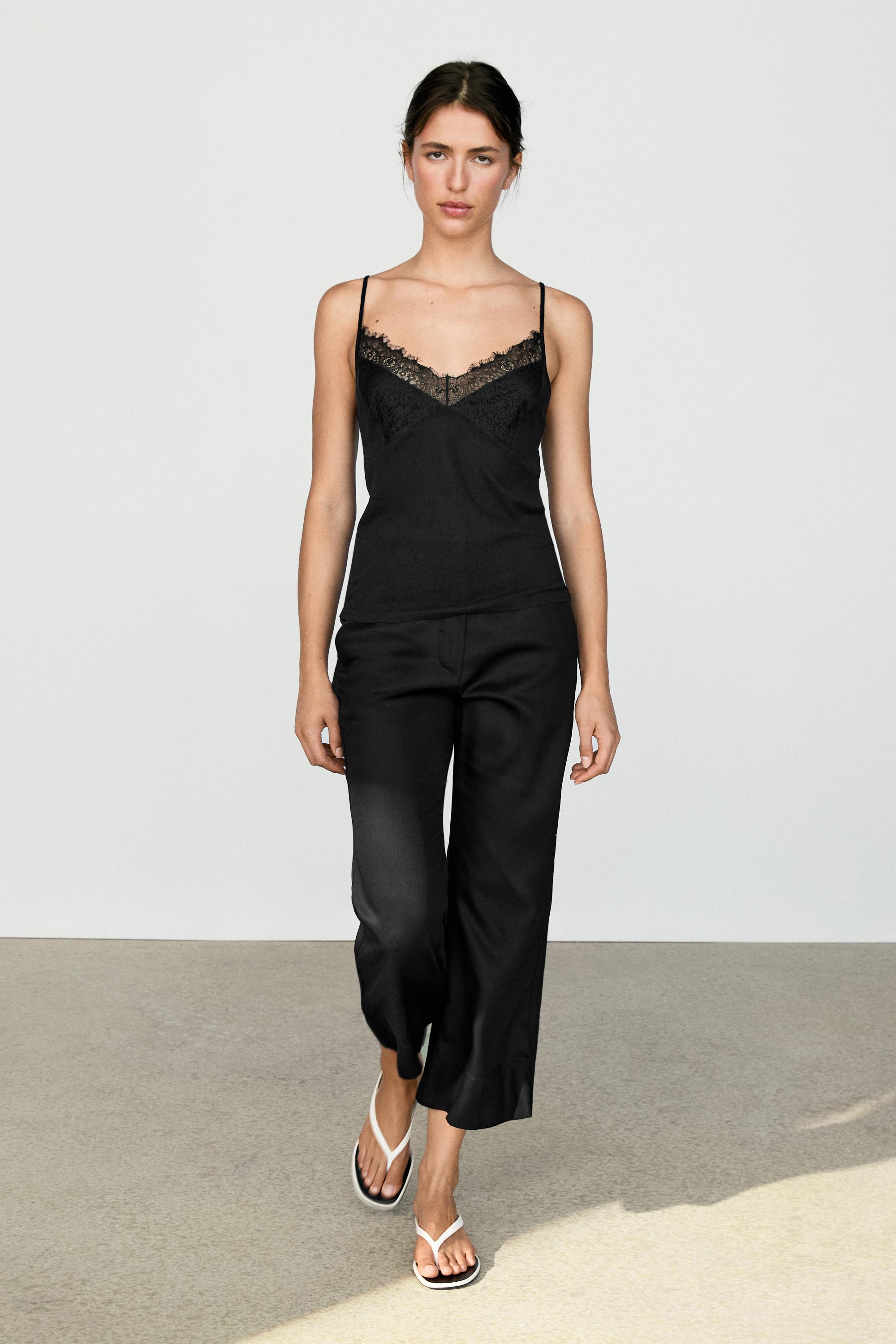 Strappy top with lace detail