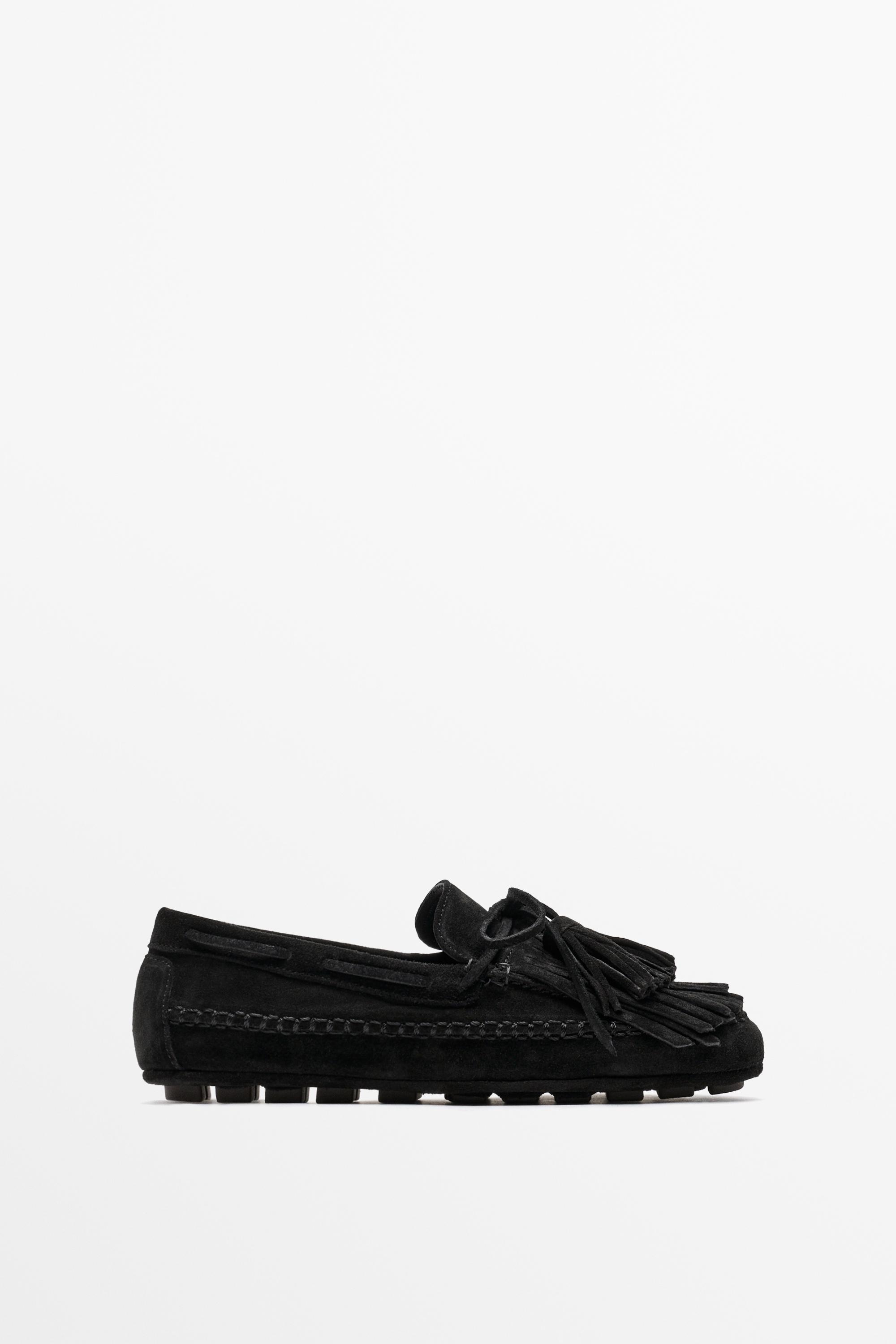 Leather fringed and tassel loafers