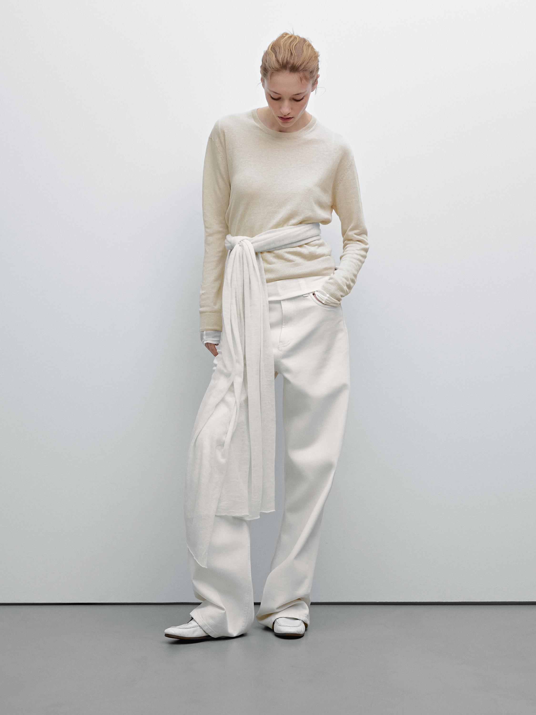 100% linen fine knit sweater