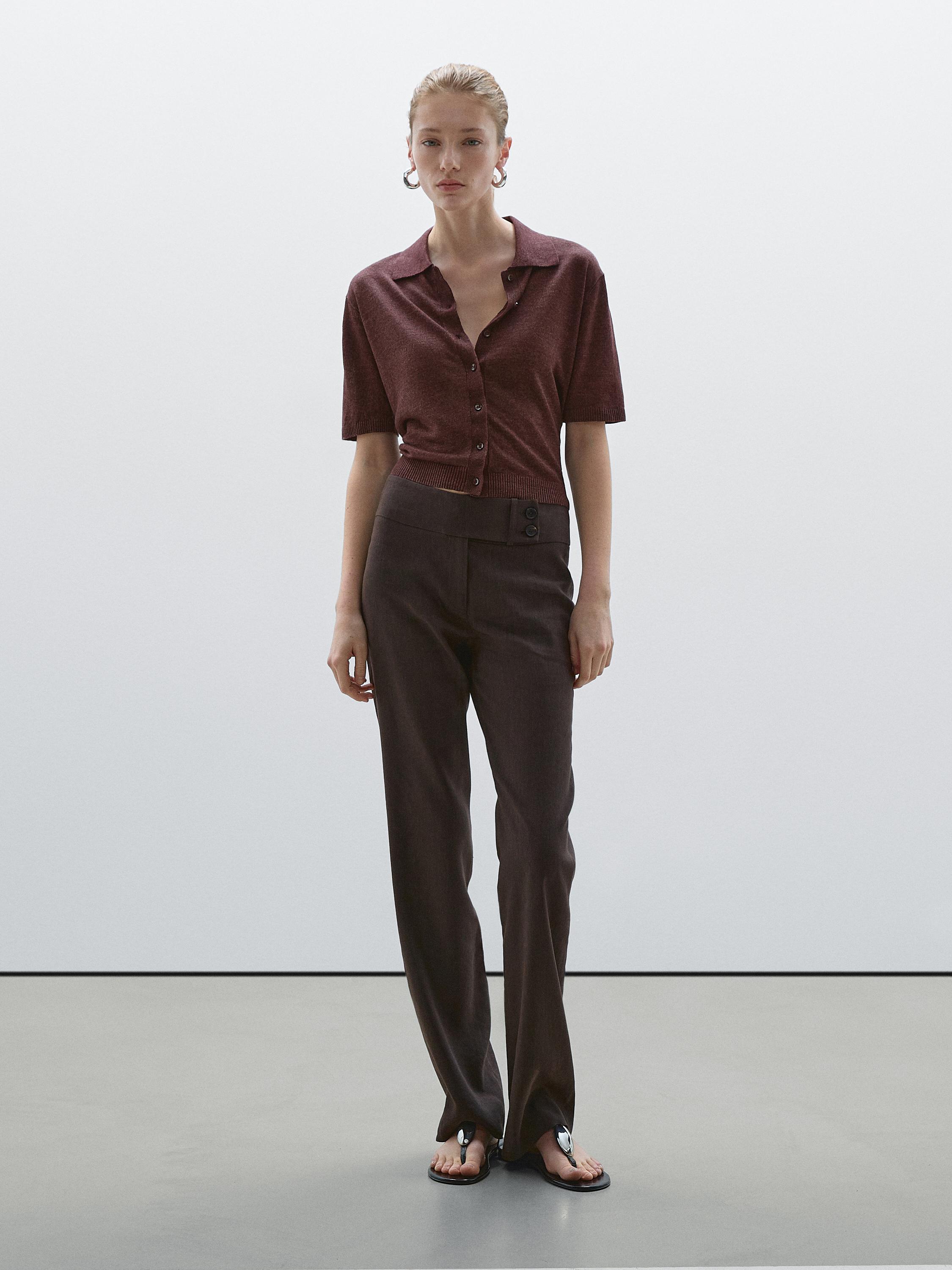 100% linen short sleeve cardigan