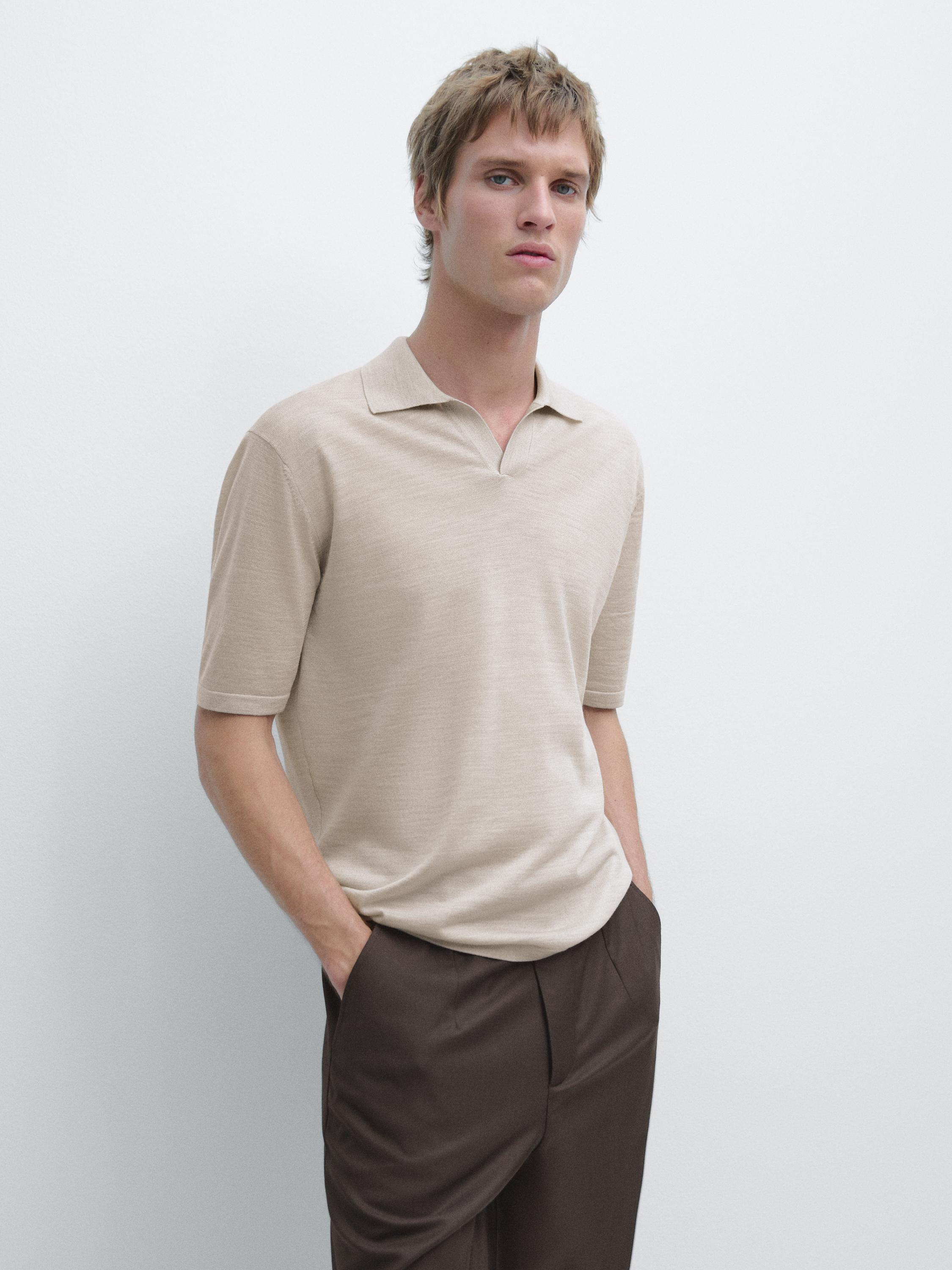 V 领针织 POLO 衫