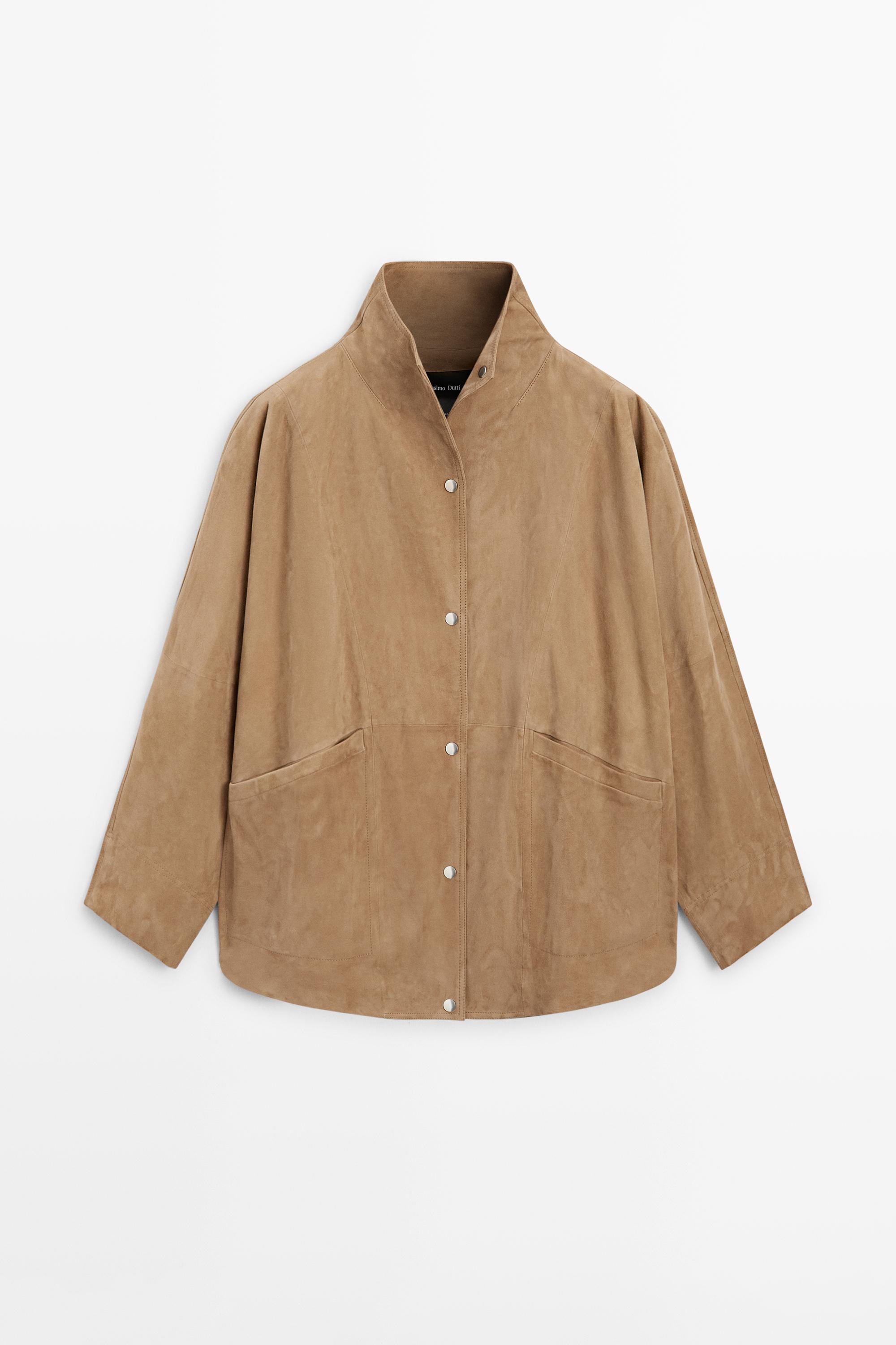 Oversize suede leather jacket
