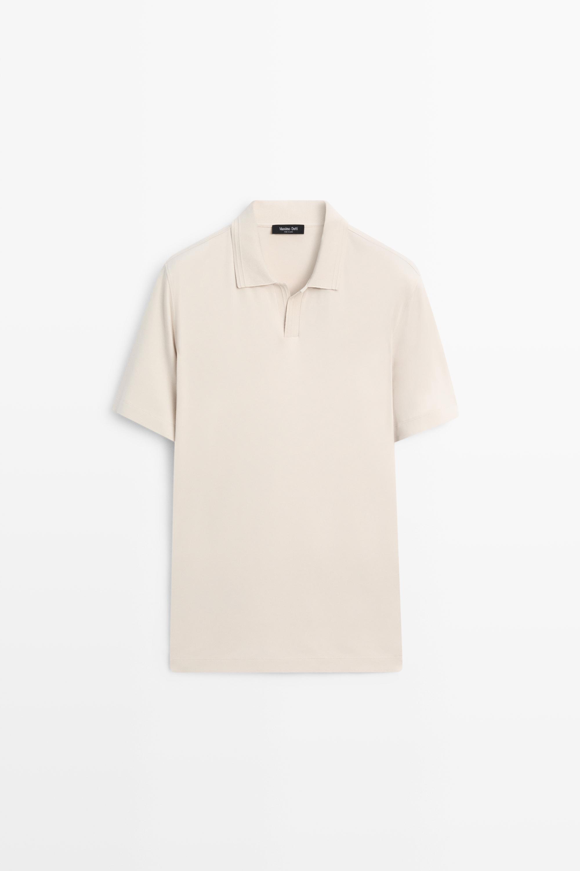 100% cotton V-neck knit polo