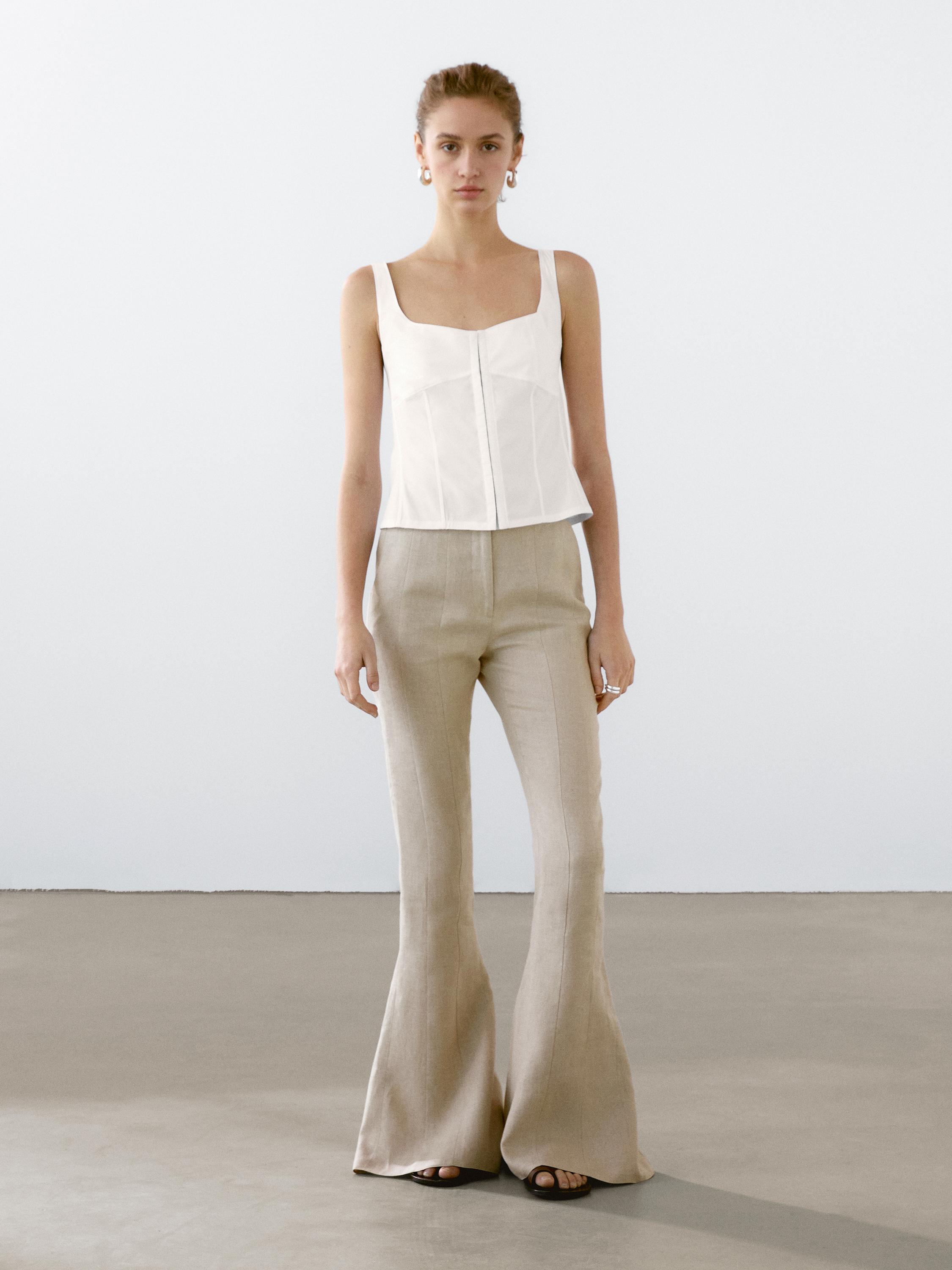 Cotton blend corset top