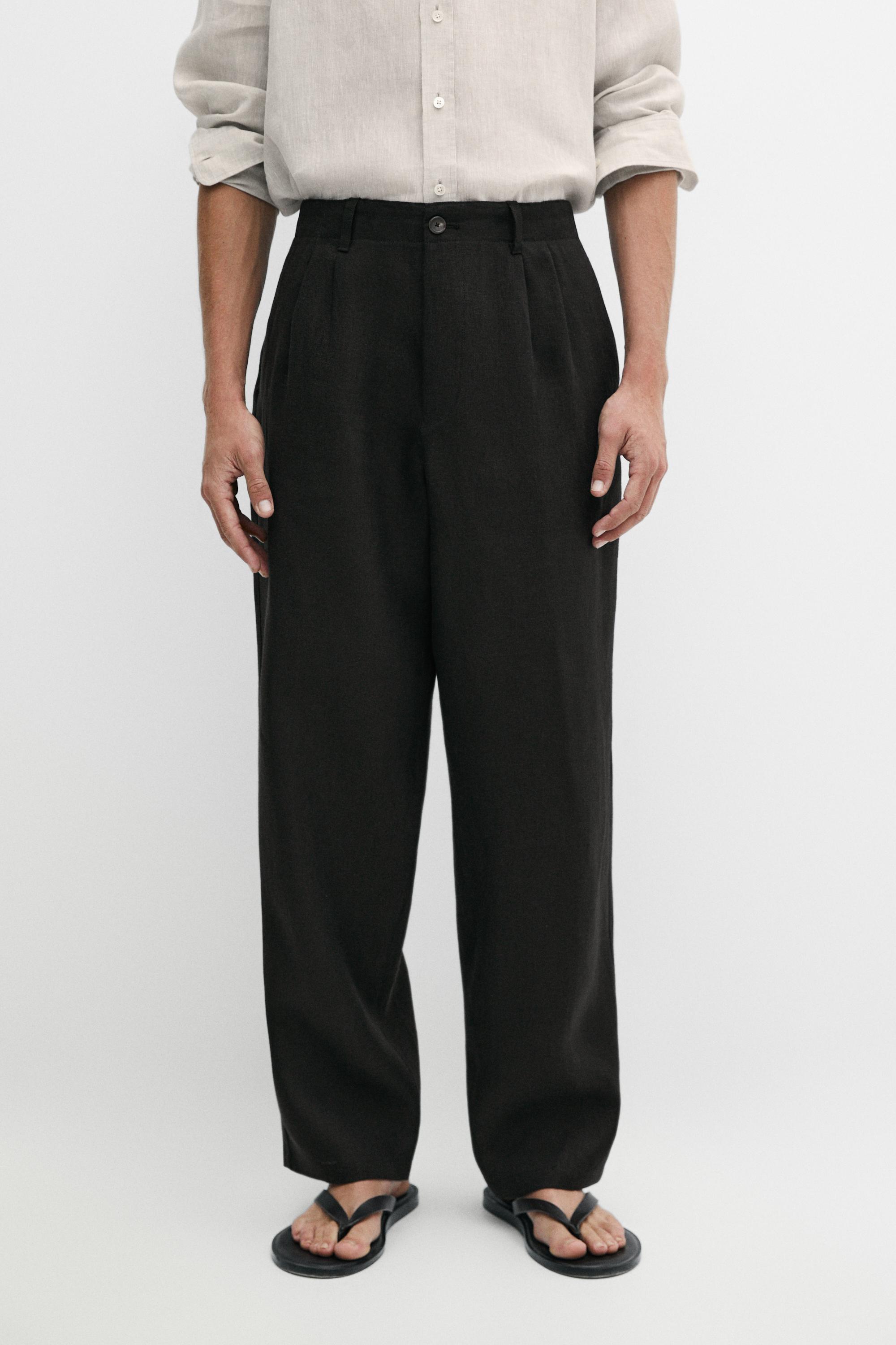 100% linen pants with dart detail