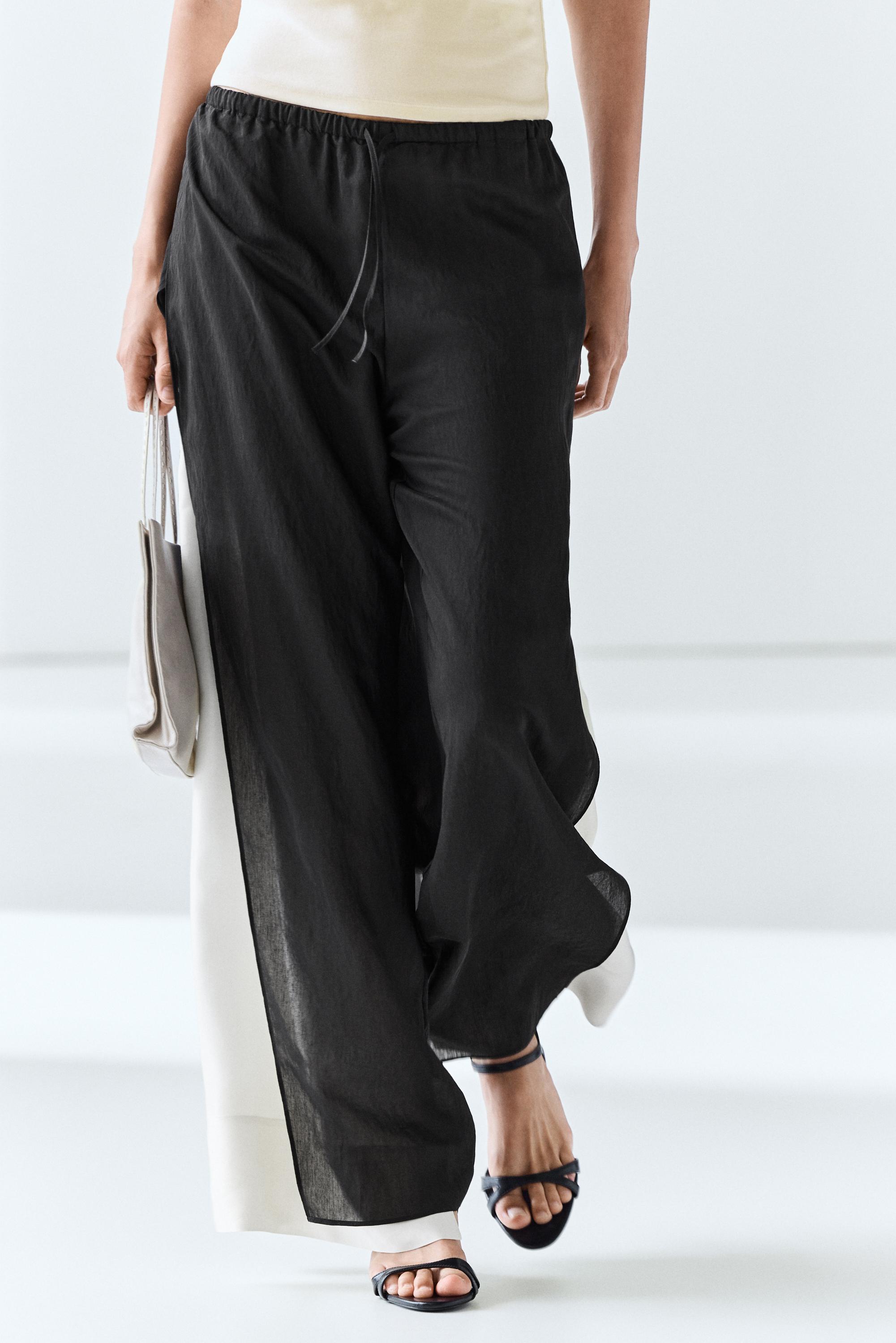 Flowing wide-leg pants with darts - co-ord