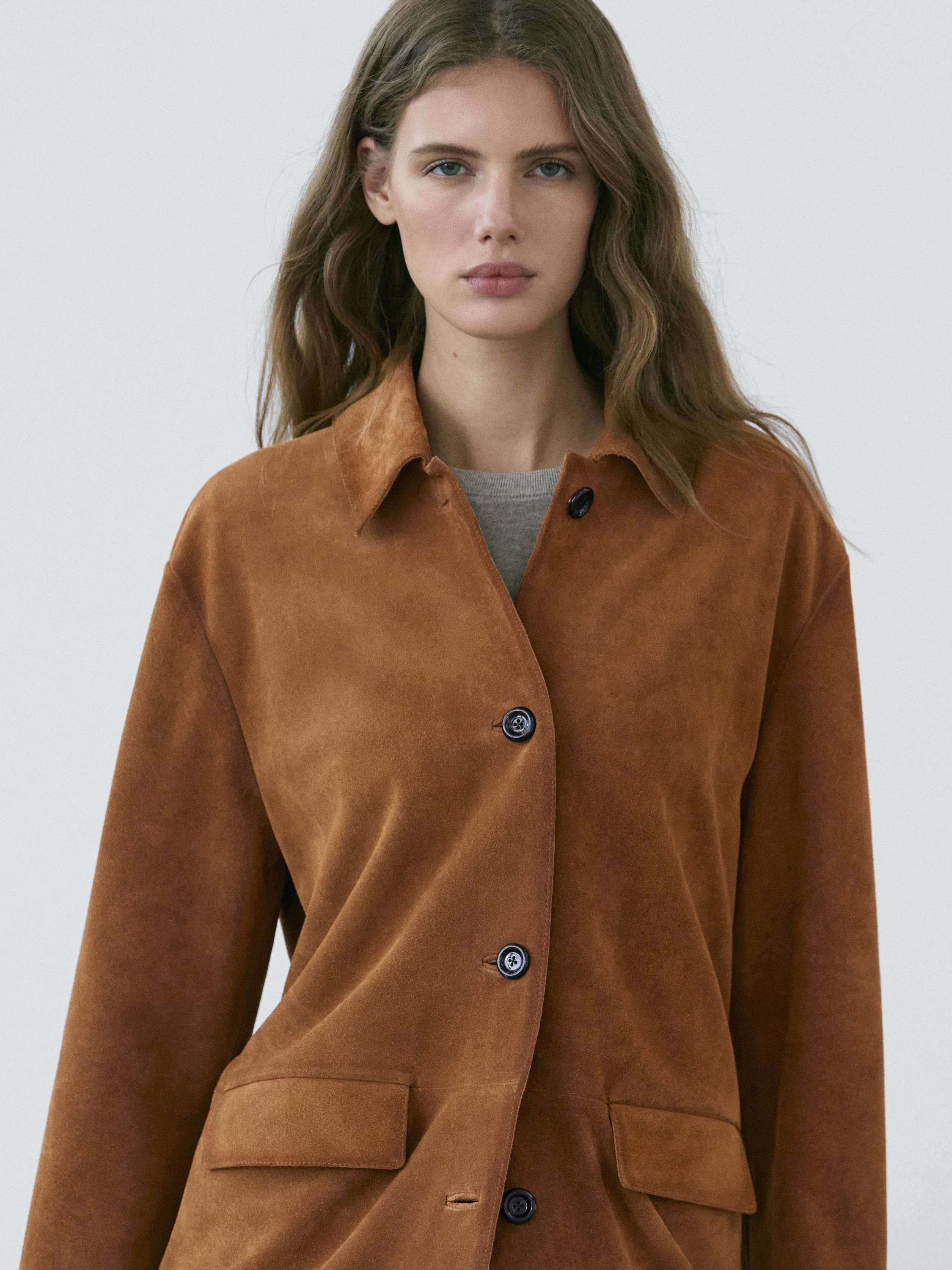 Suede leather jacket