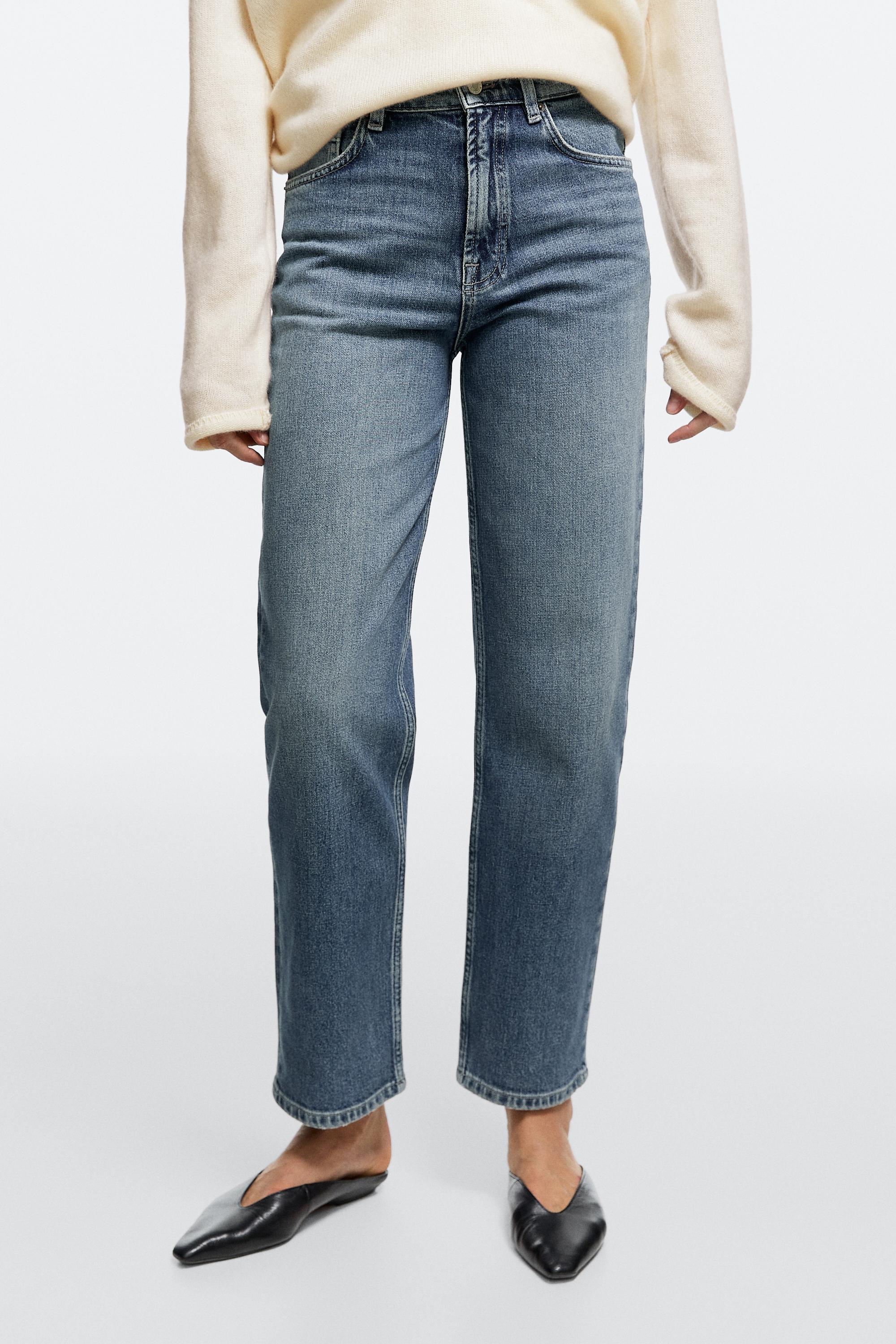 High-waist cropped straight-leg jeans