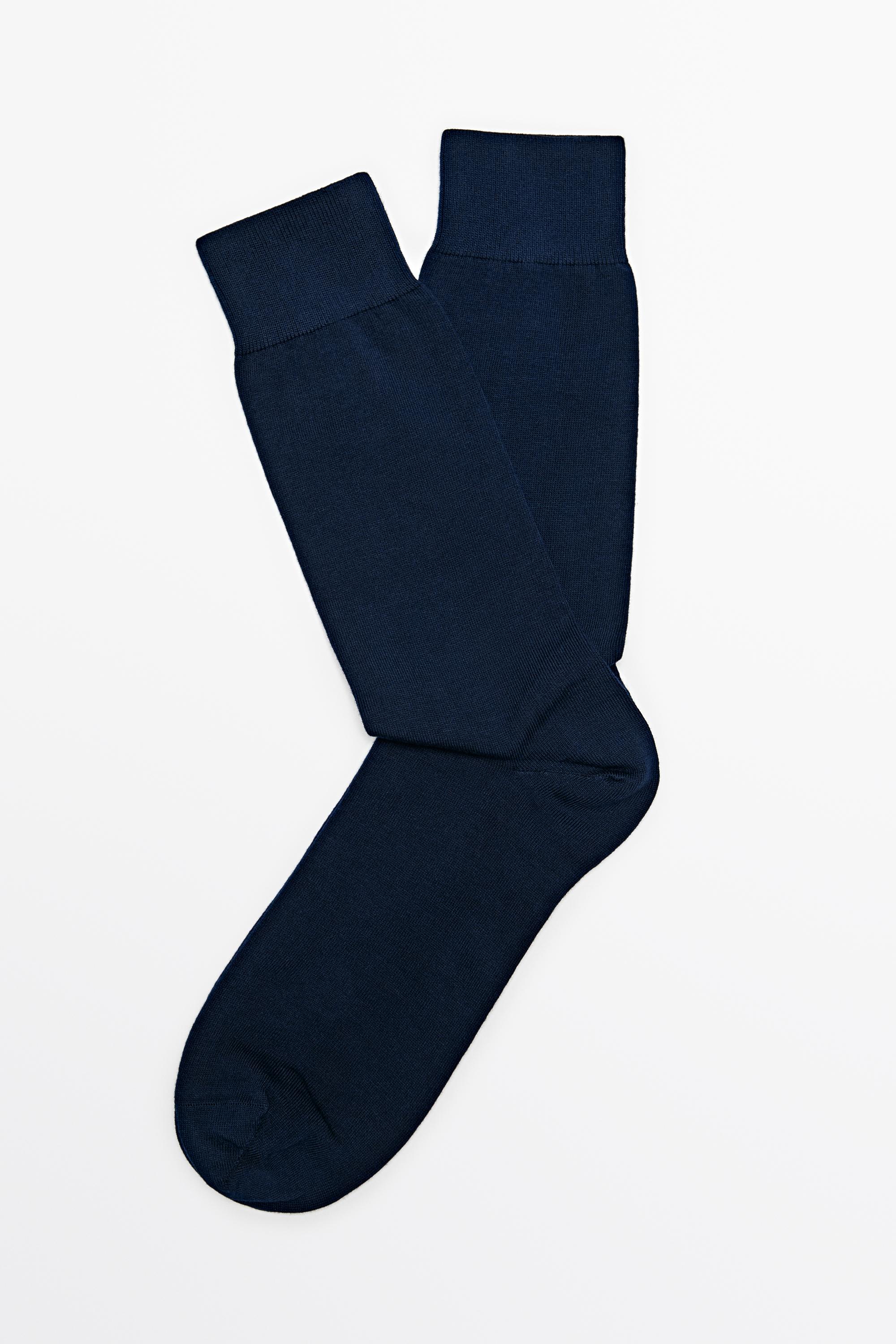Plain cotton blend knit socks