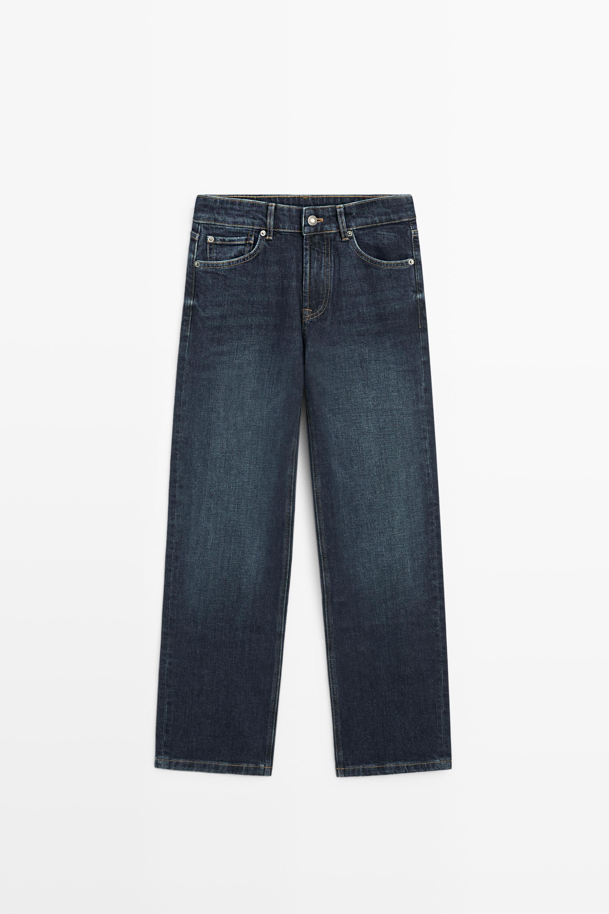 High-waist cropped straight-leg jeans
