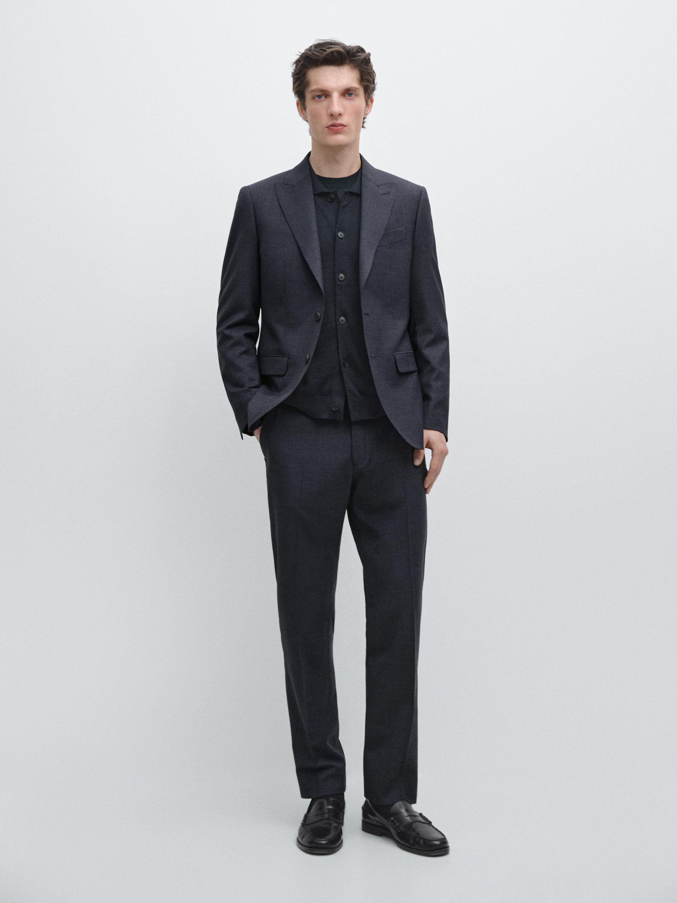 100% cool wool suit blazer