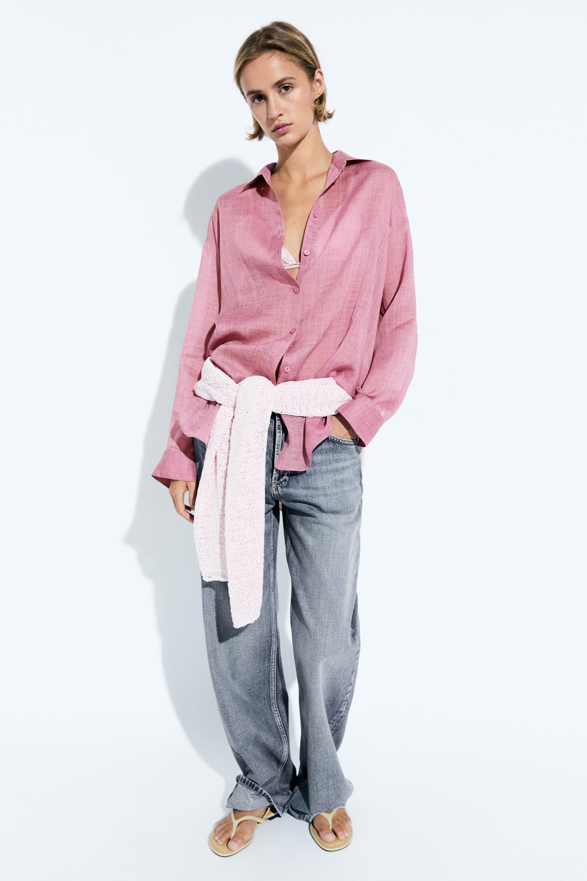 Flowing ramie blend shirt