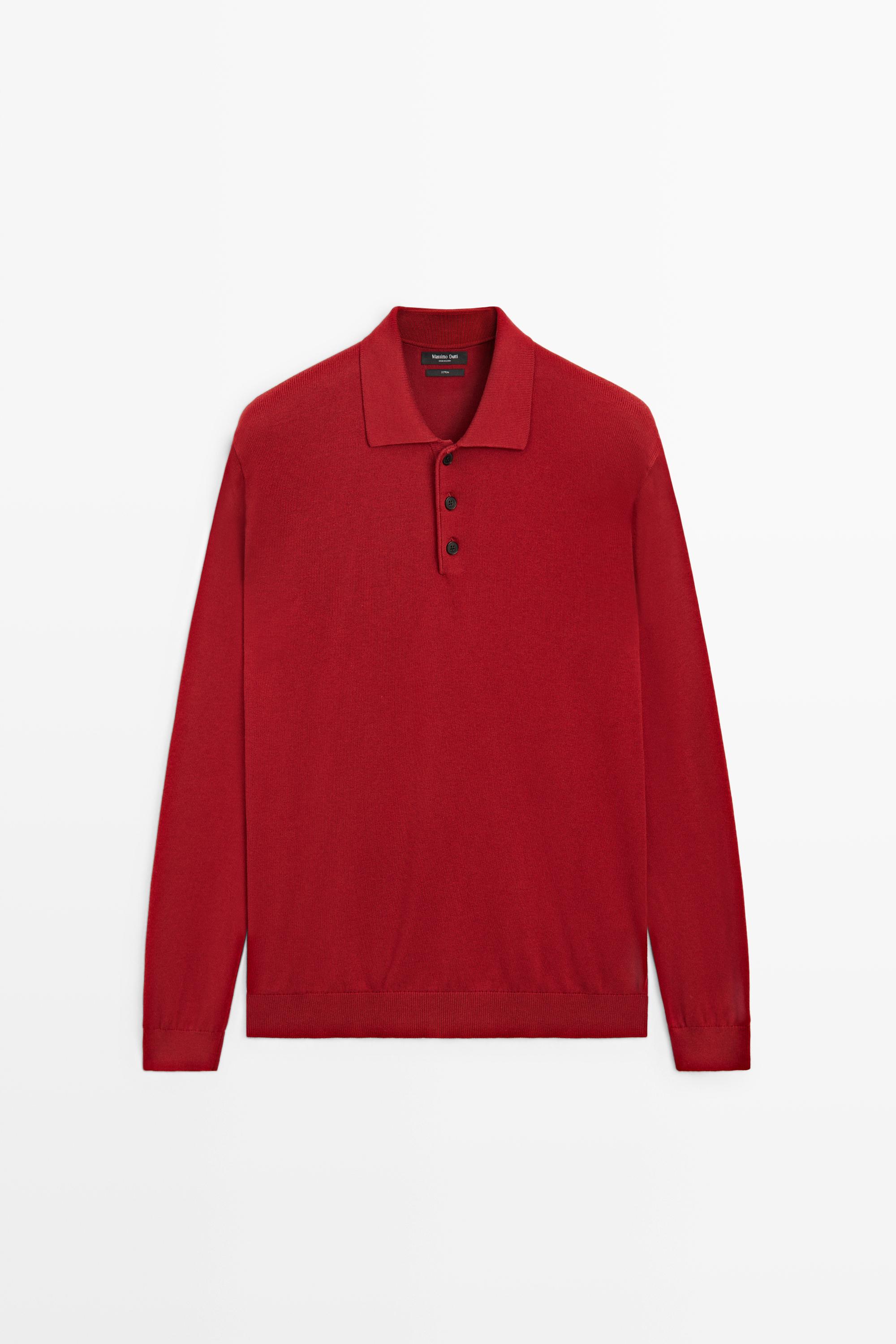 100% cotton knit polo sweater