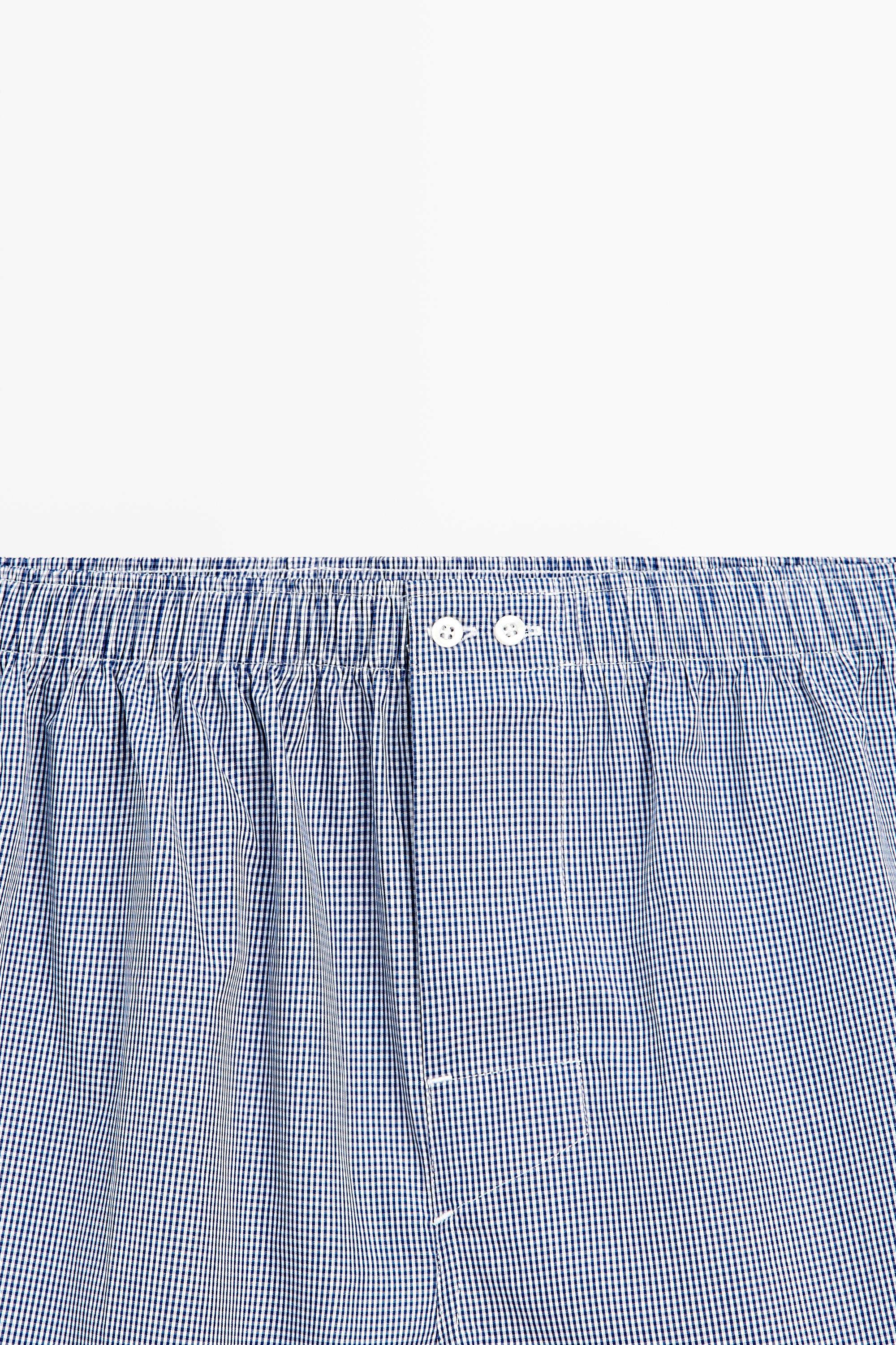 100% cotton micro-check boxers