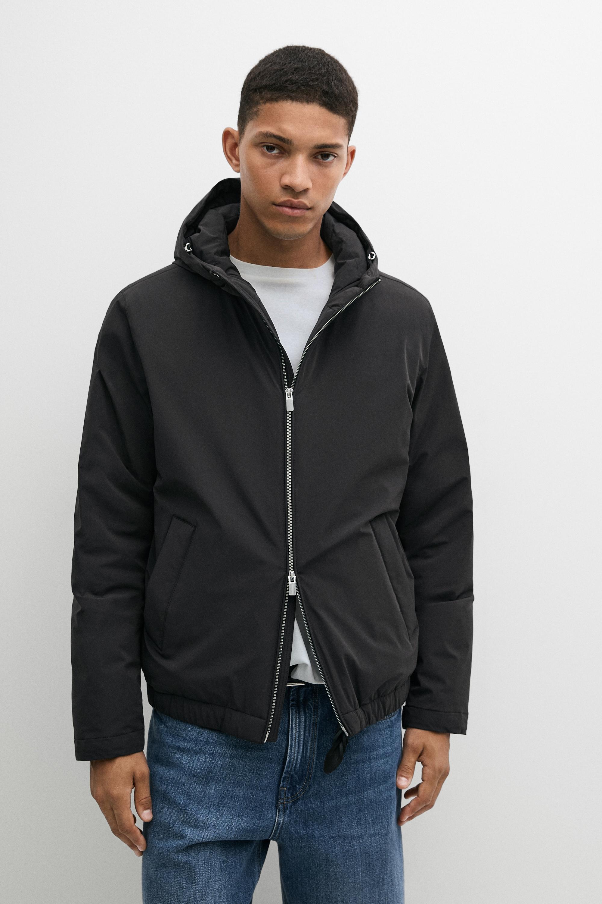 Lightweight hooded down jacket