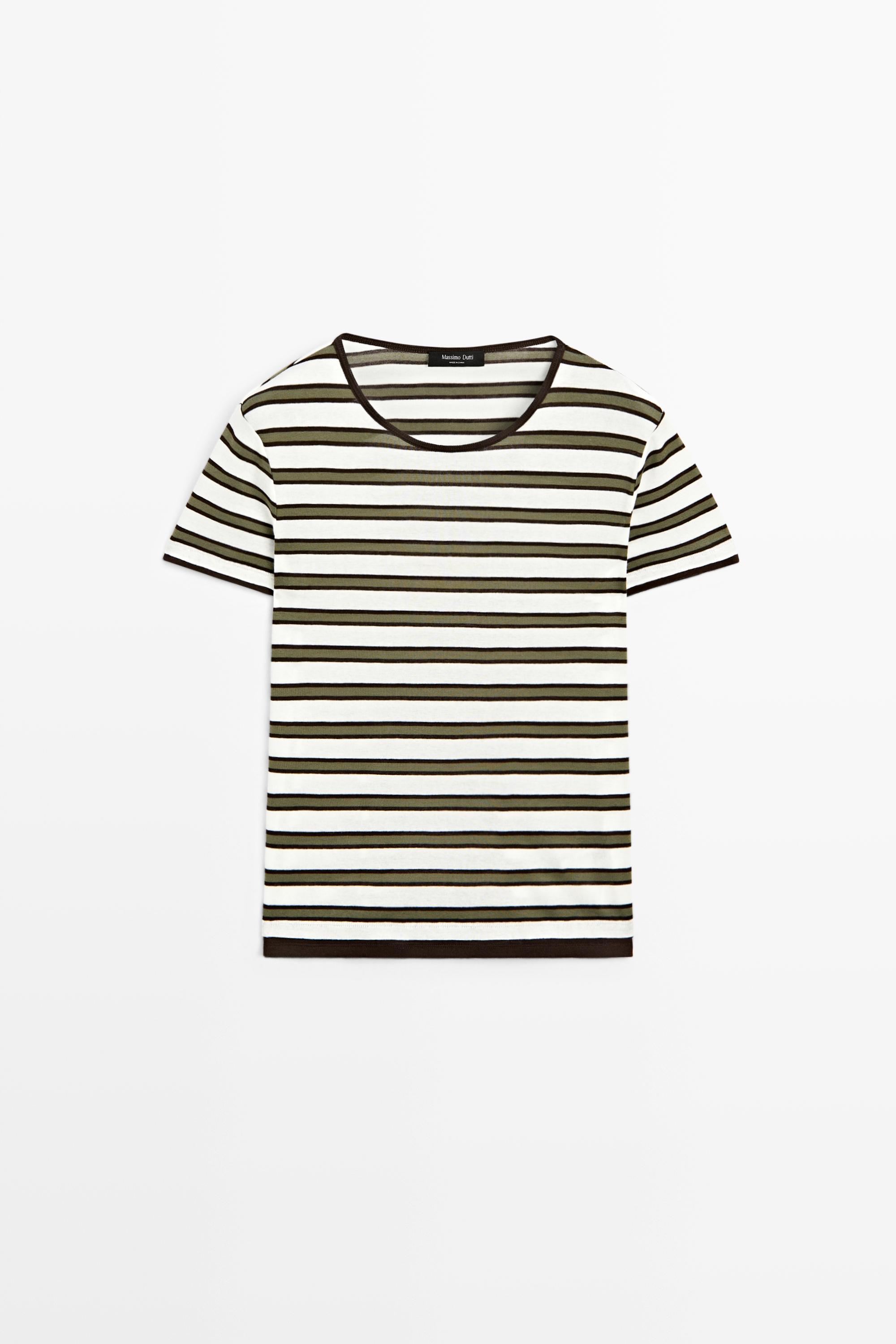 100% cotton short sleeve striped T-shirt