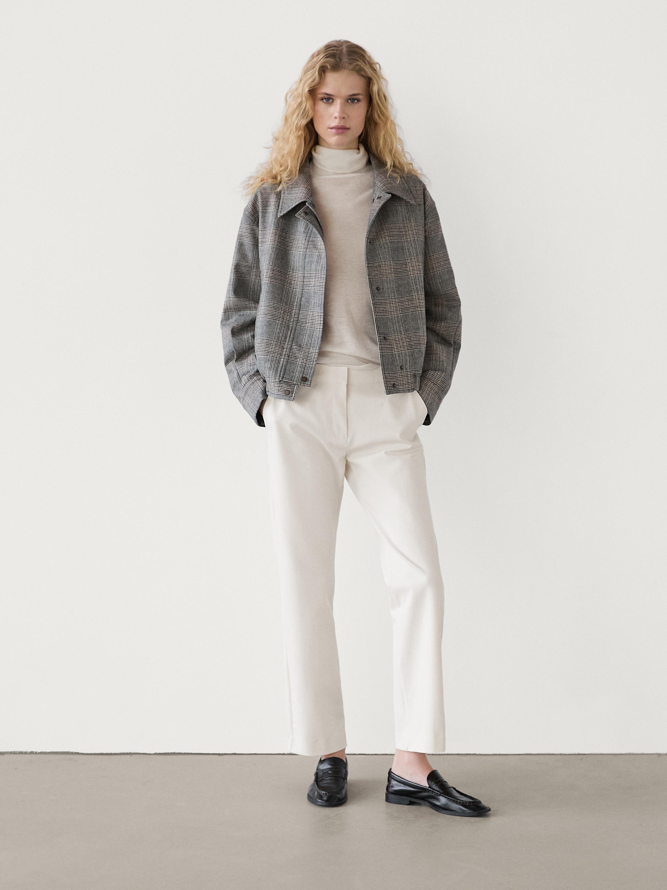Straight-leg technical fabric trousers