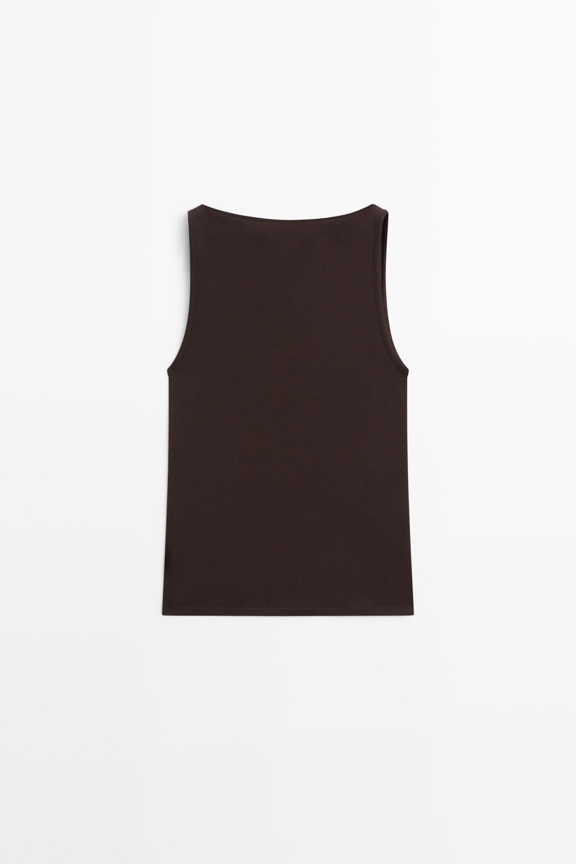100% cotton straight neckline T-shirt