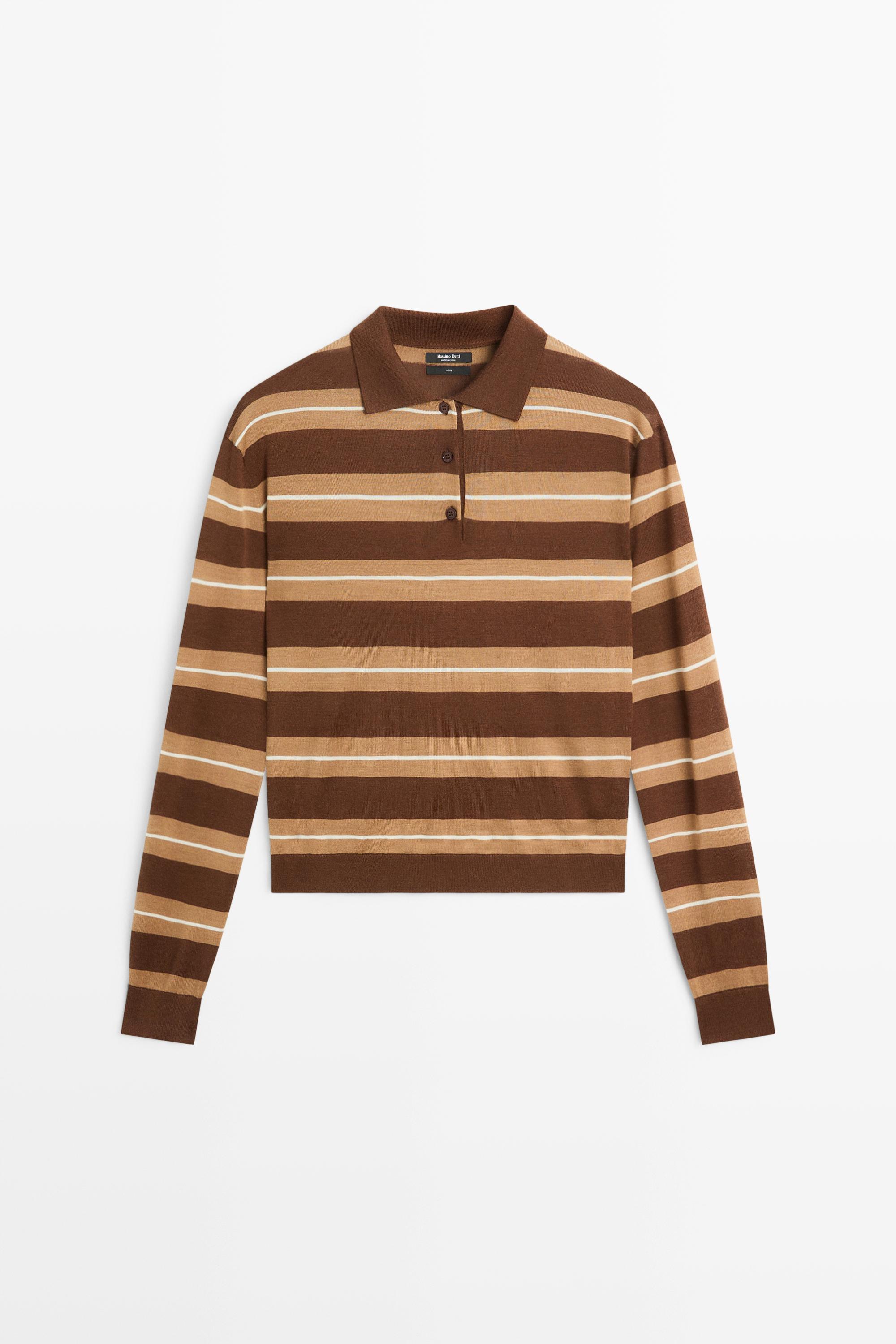 Striped polo sweater