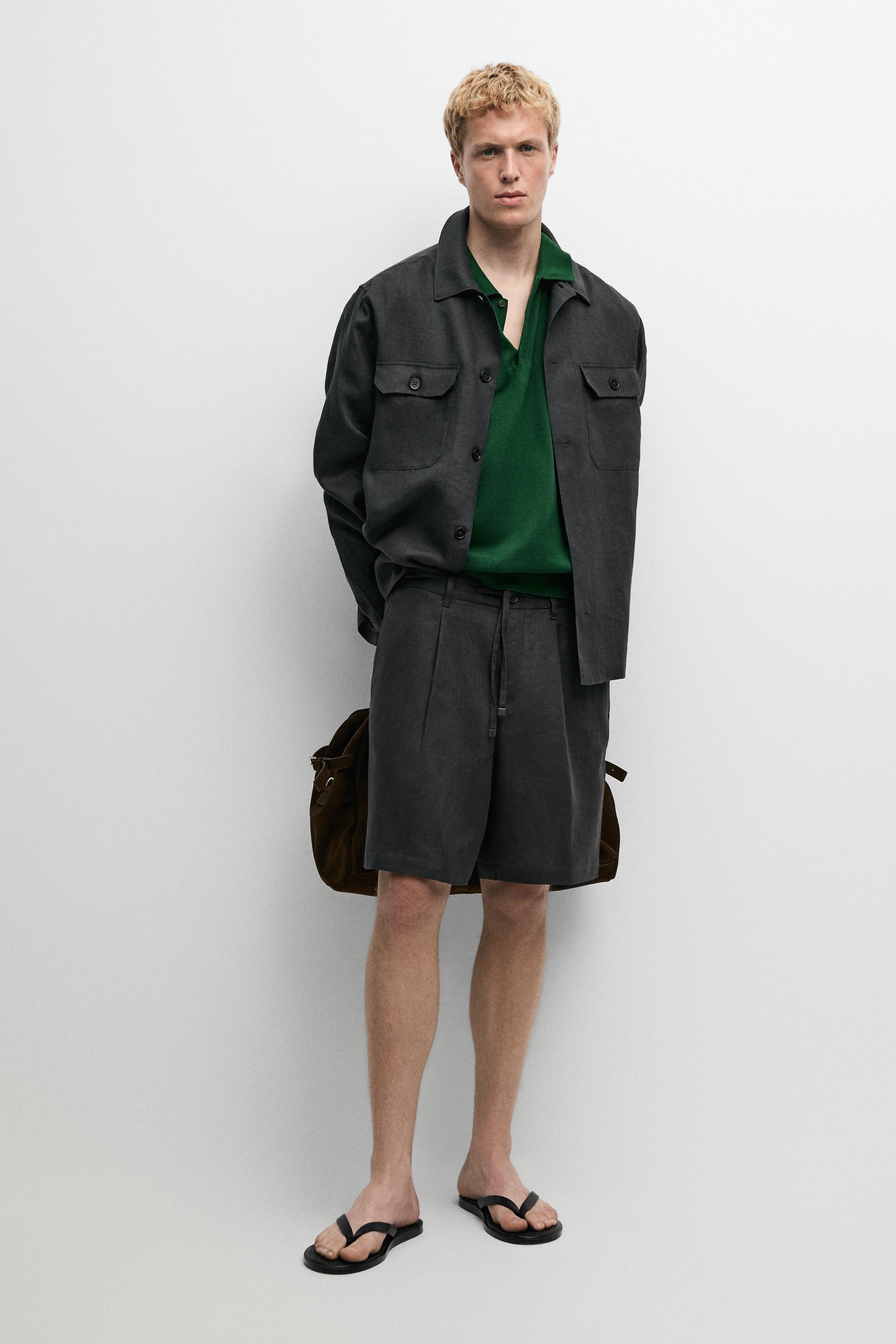 Linen co-ord elastic waist Bermuda shorts
