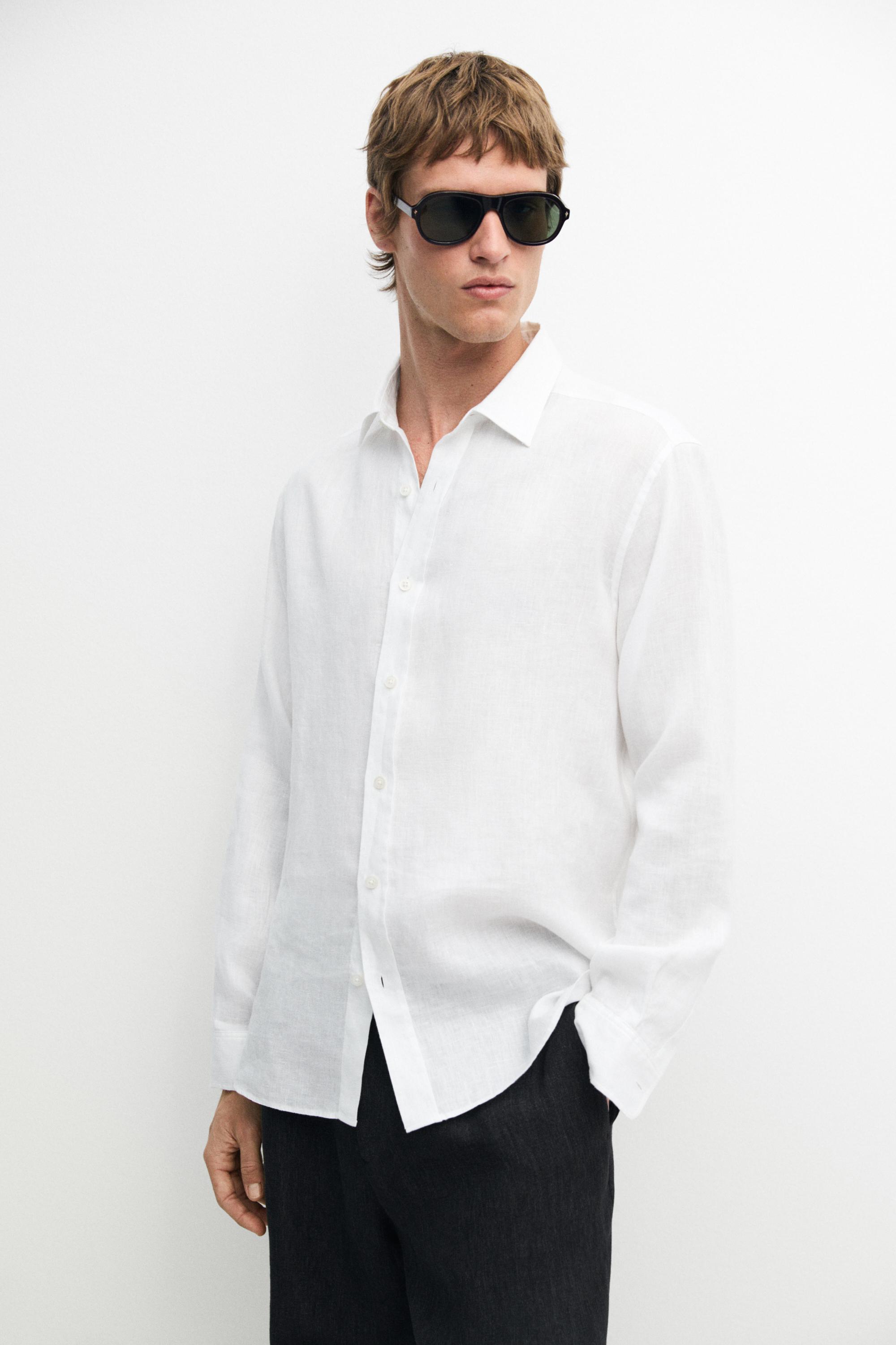 100% linen slim fit shirt
