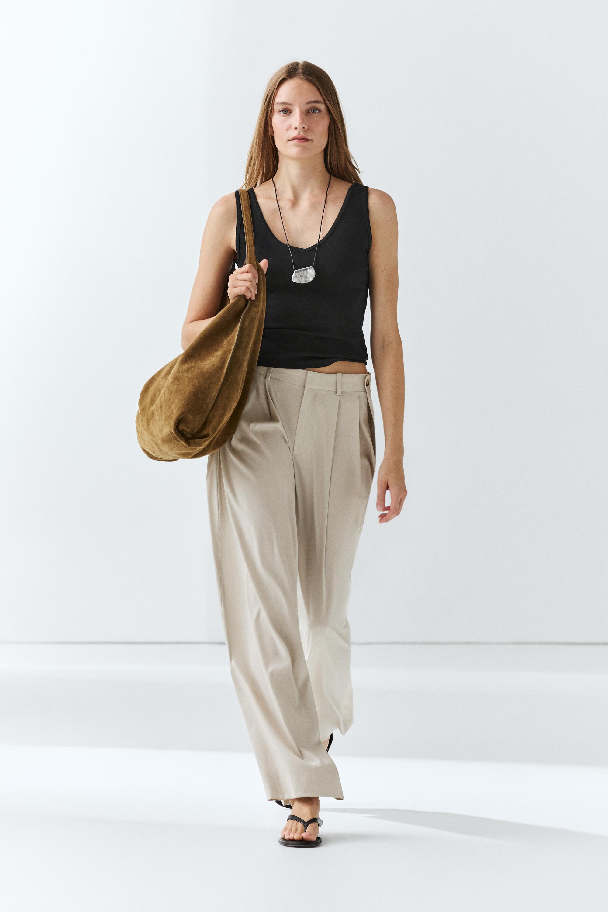 Cotton blend strappy top