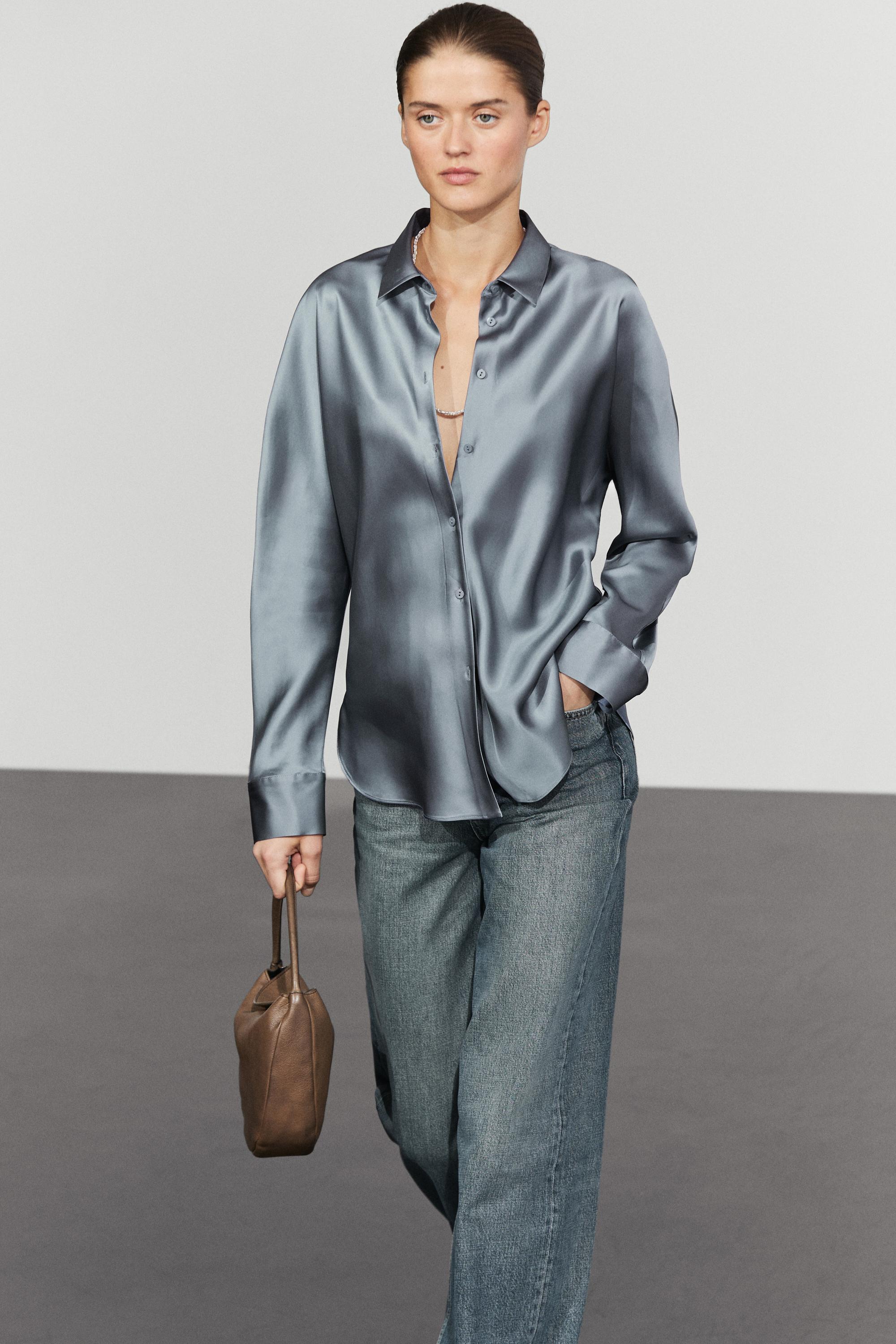 Flowing satin shirt