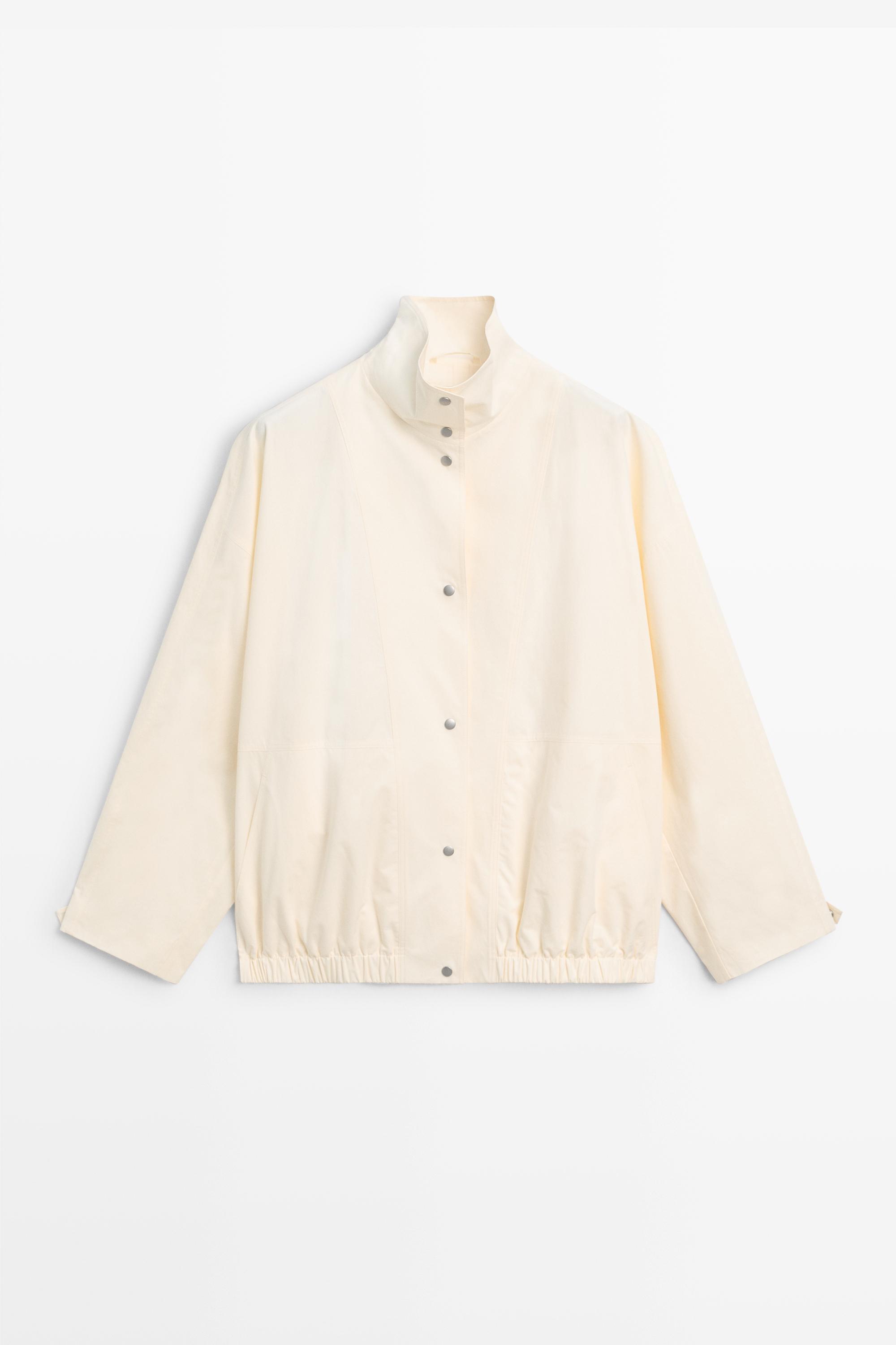Oversize bomber jacket with snap buttons
