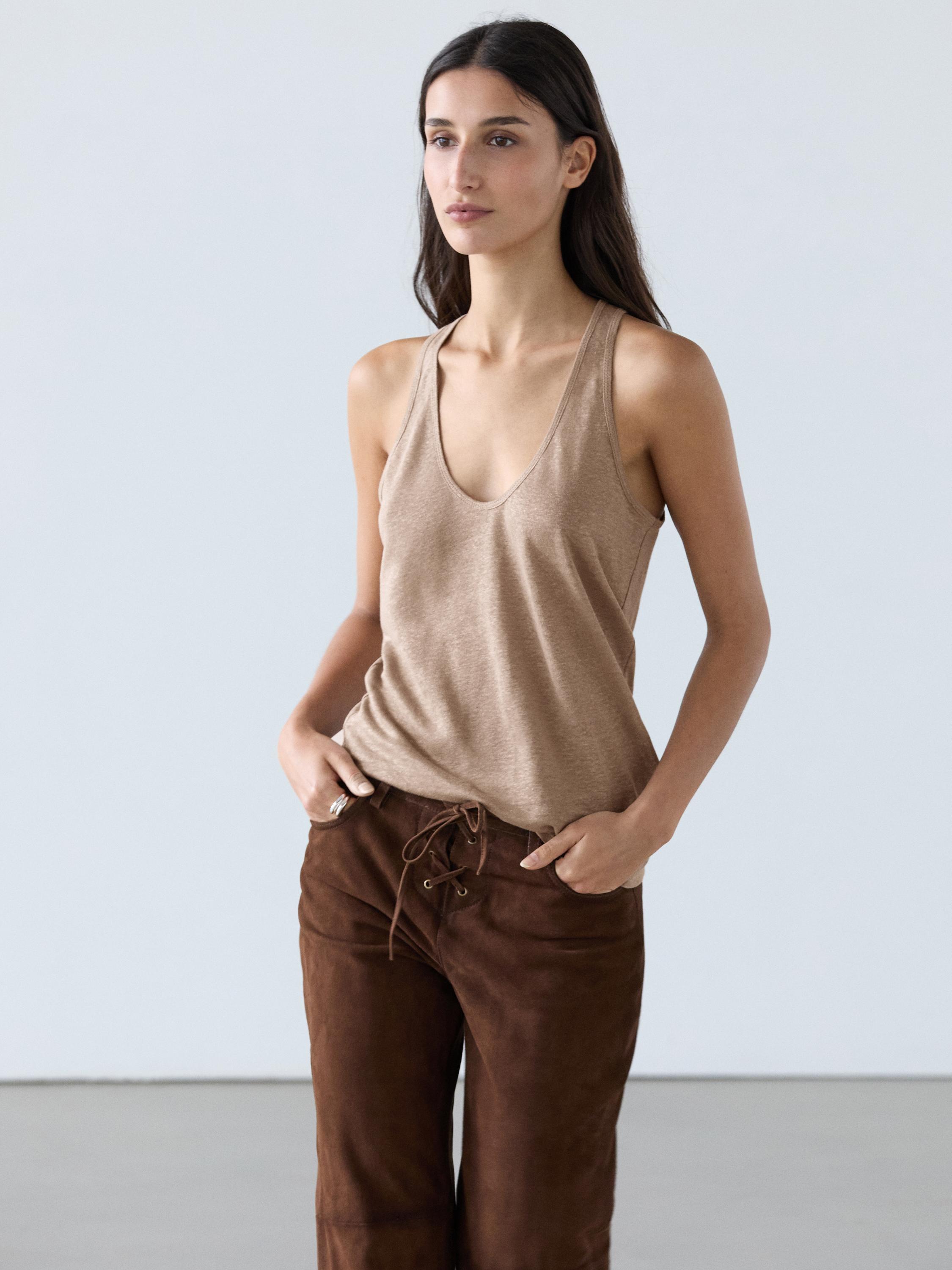 100% linen strappy top